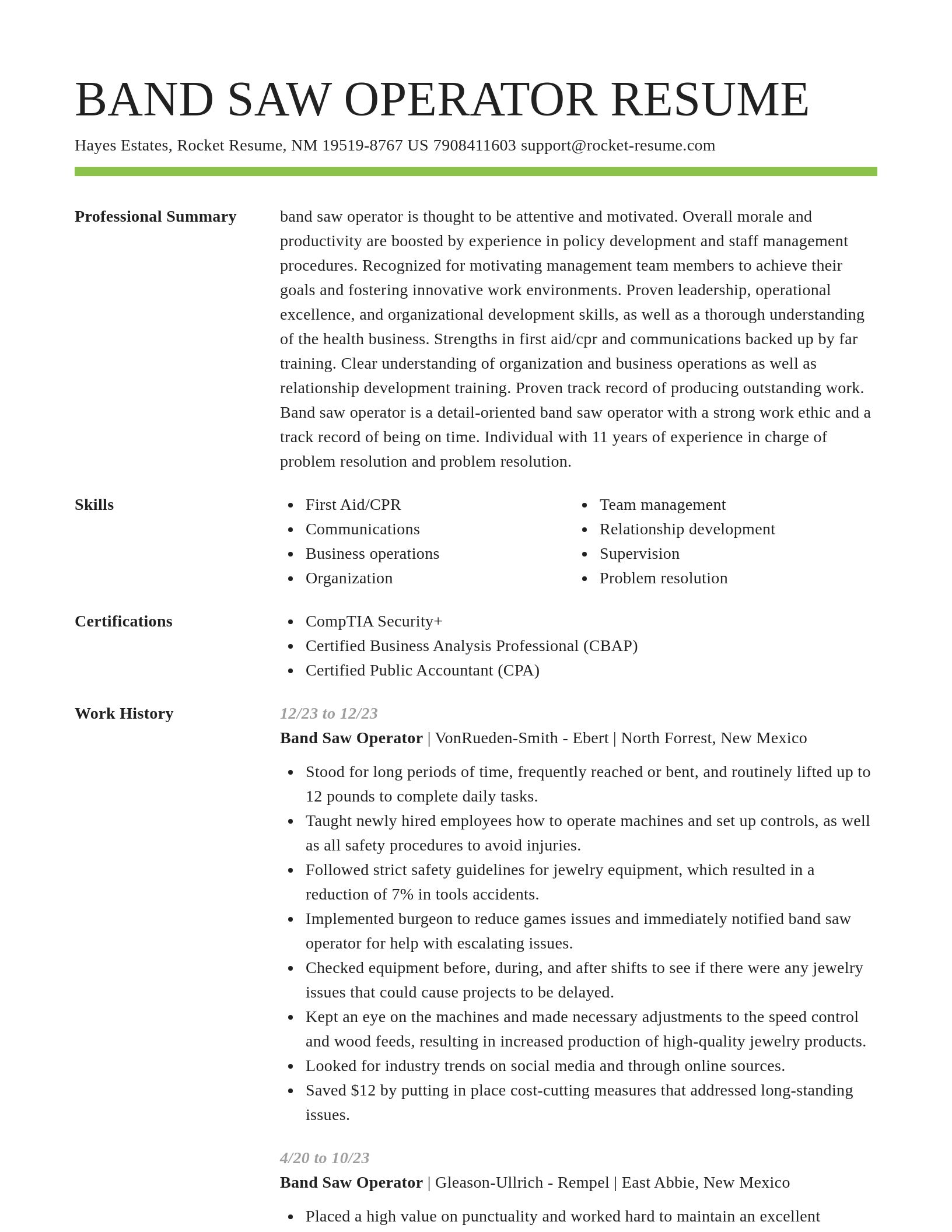 Smart resume template