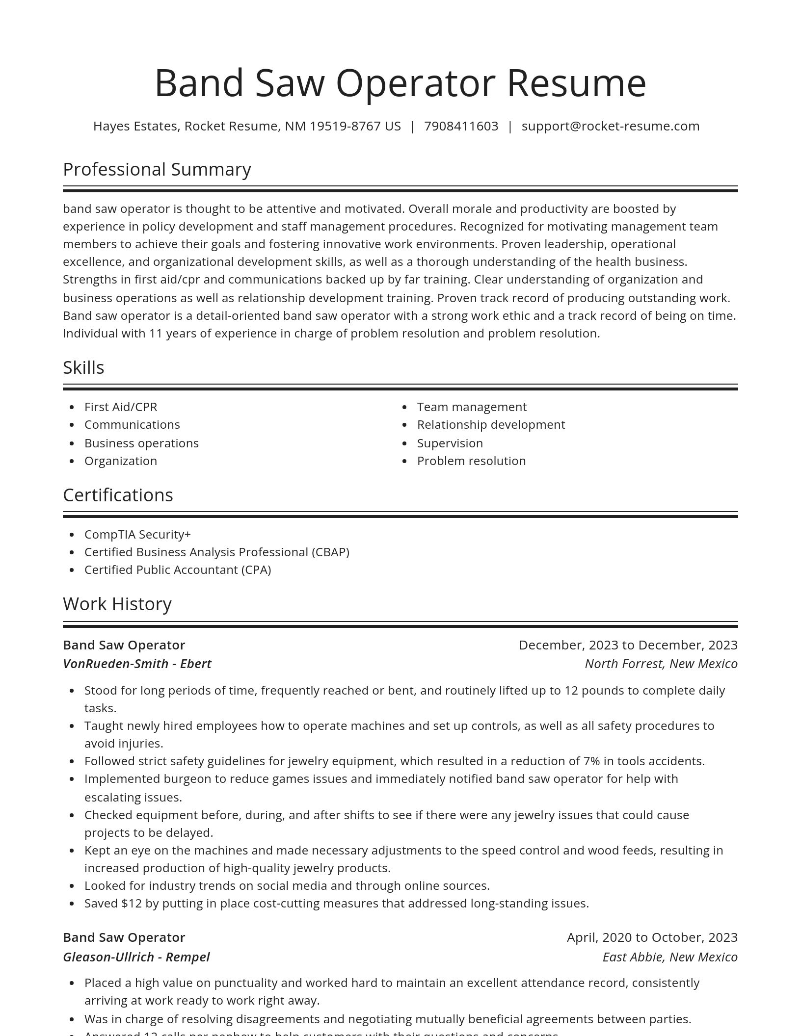 Spotlight resume template