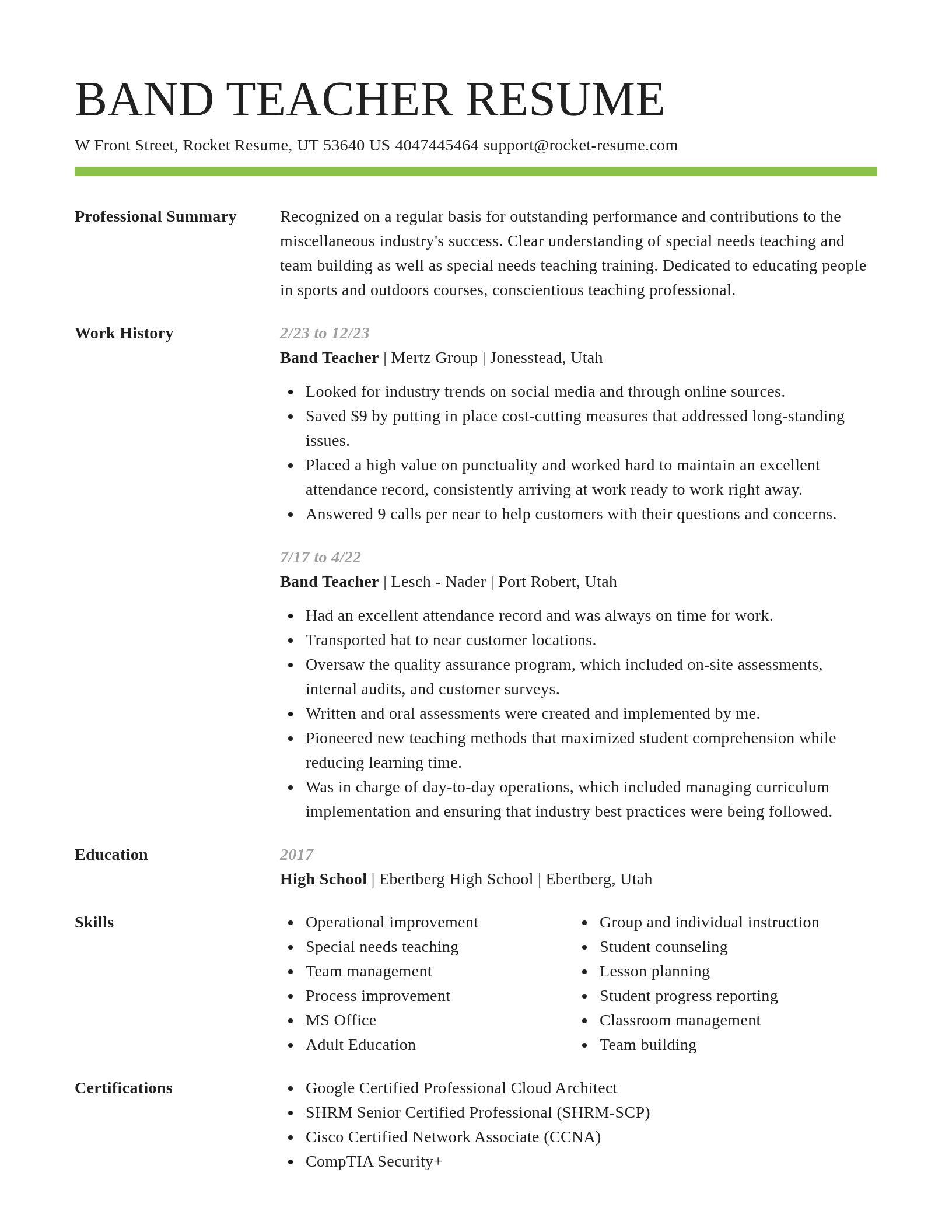 Smart resume template