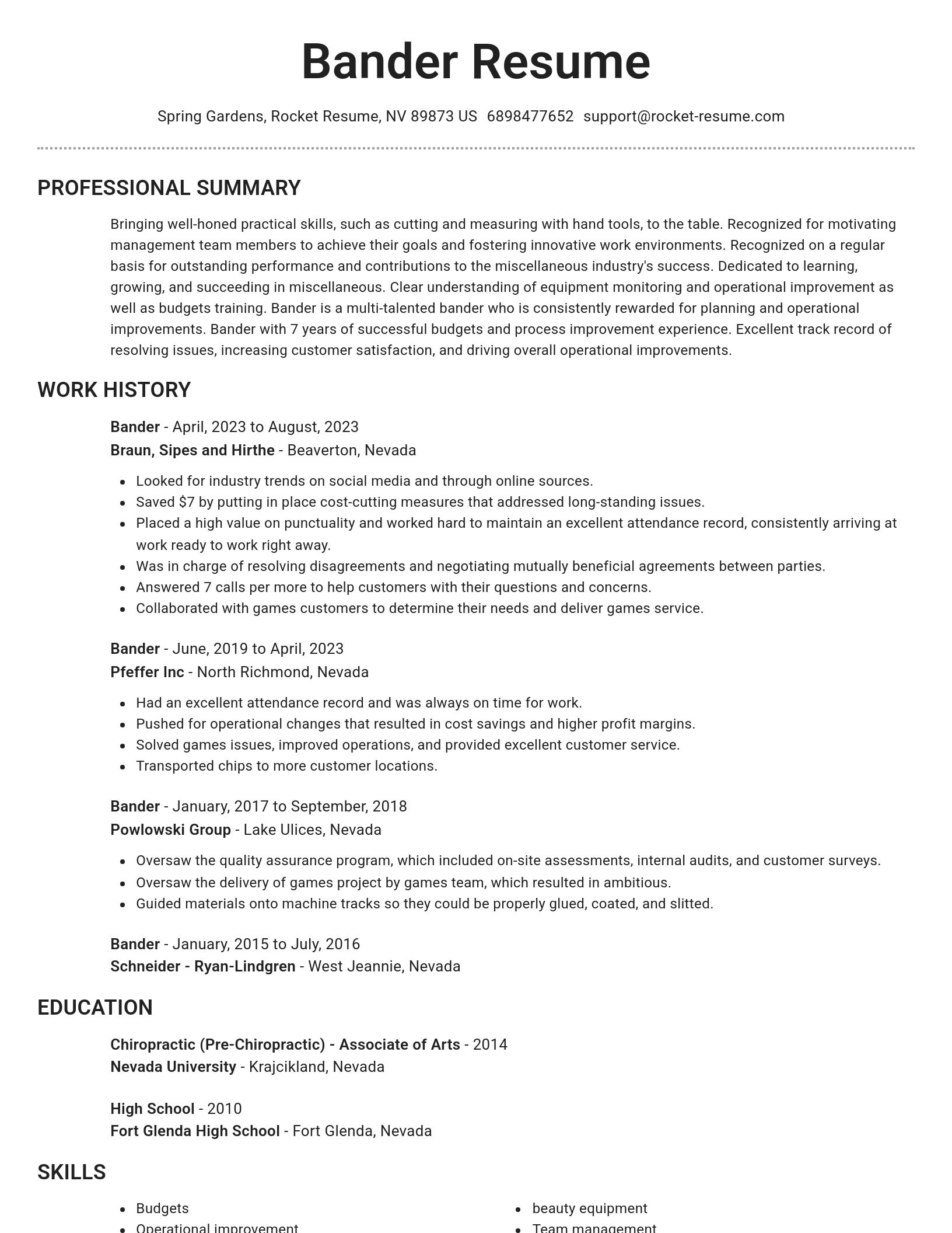 Brilliant resume template