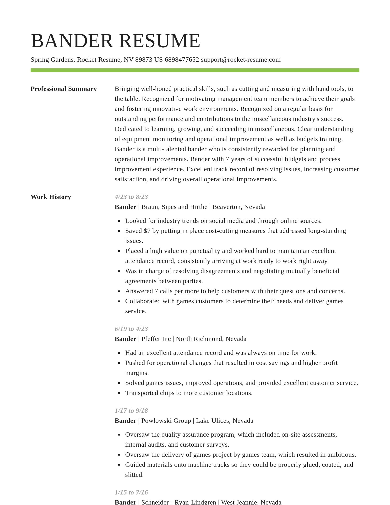 Smart resume template