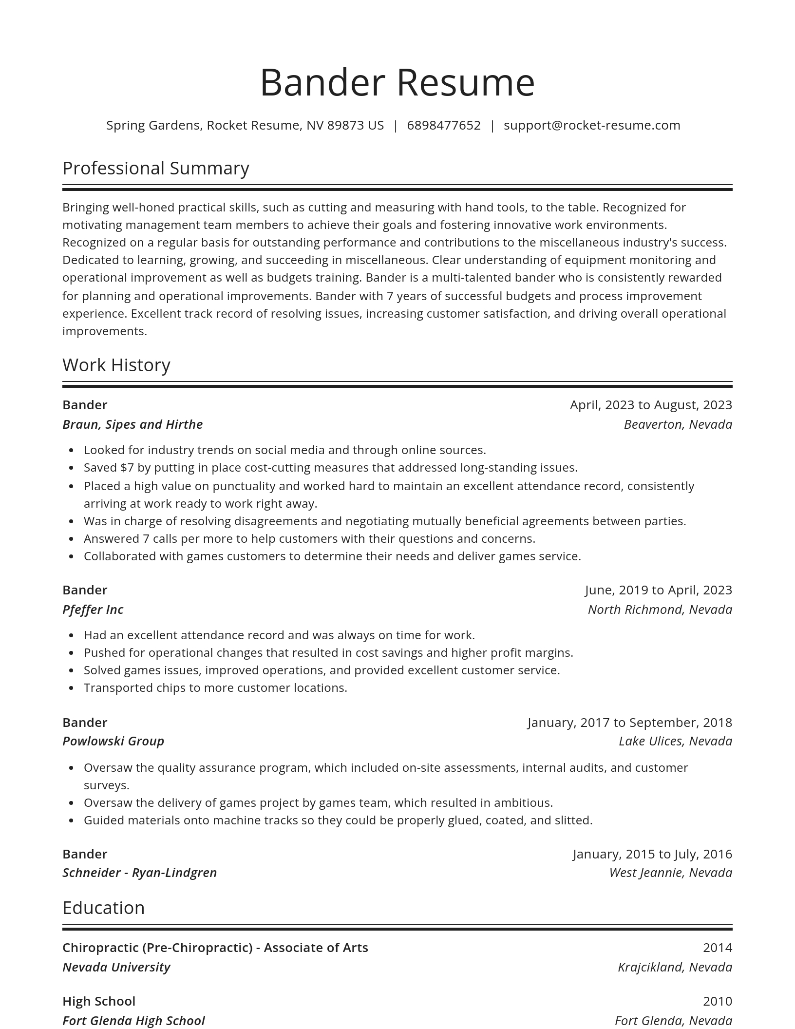 Spotlight resume template