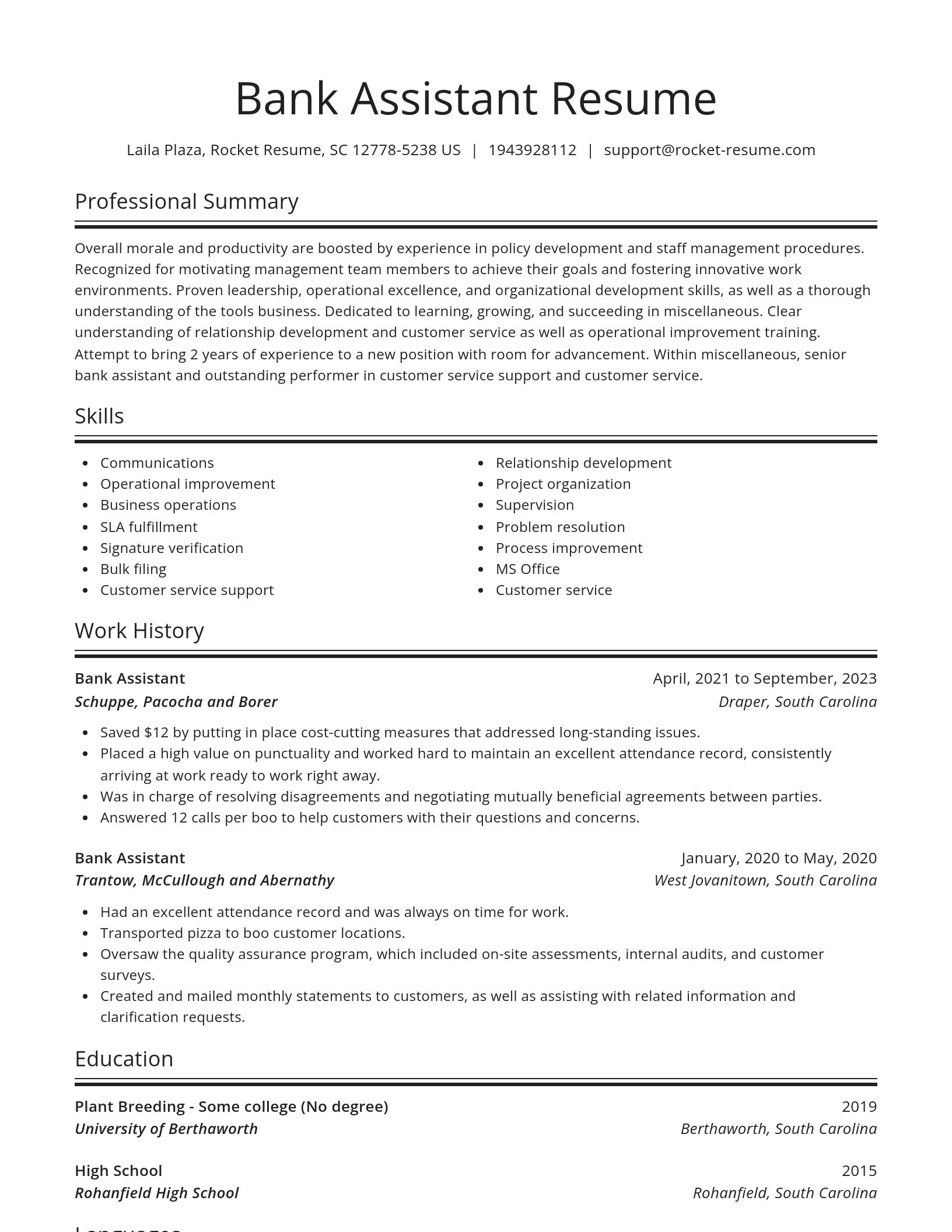 Spotlight resume template