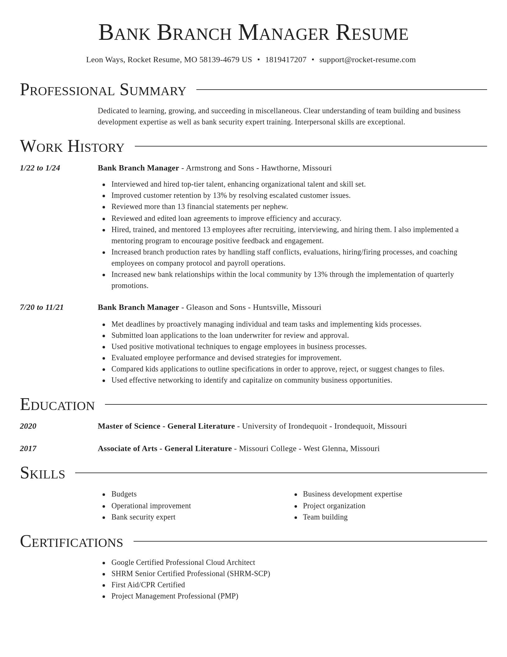 Director resume template