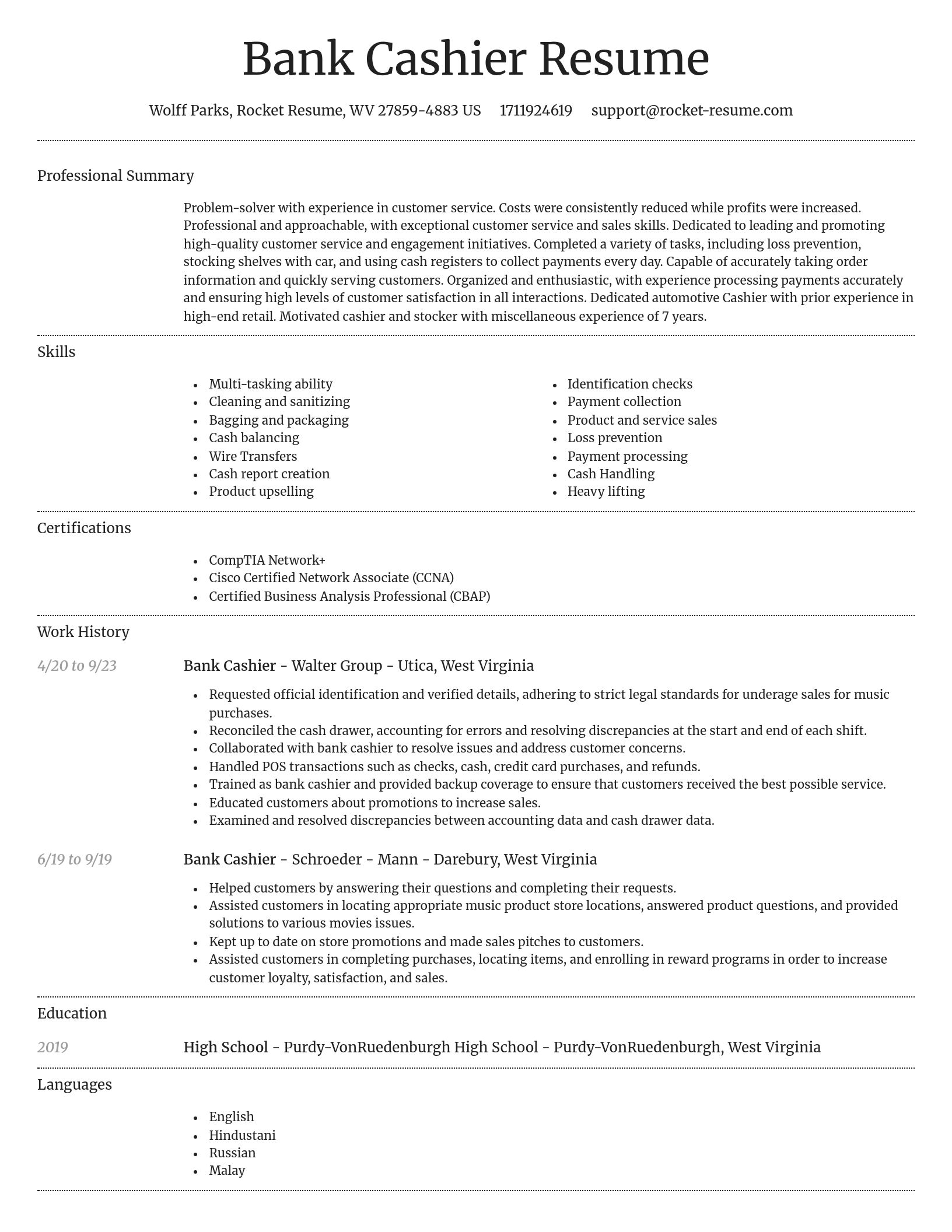 Dignified resume template