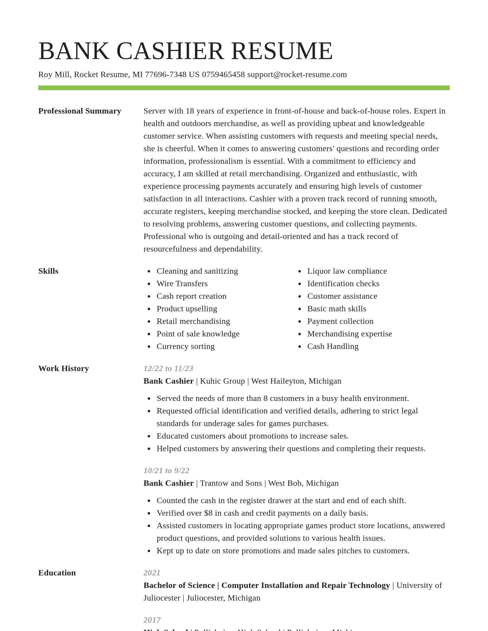 Smart resume template