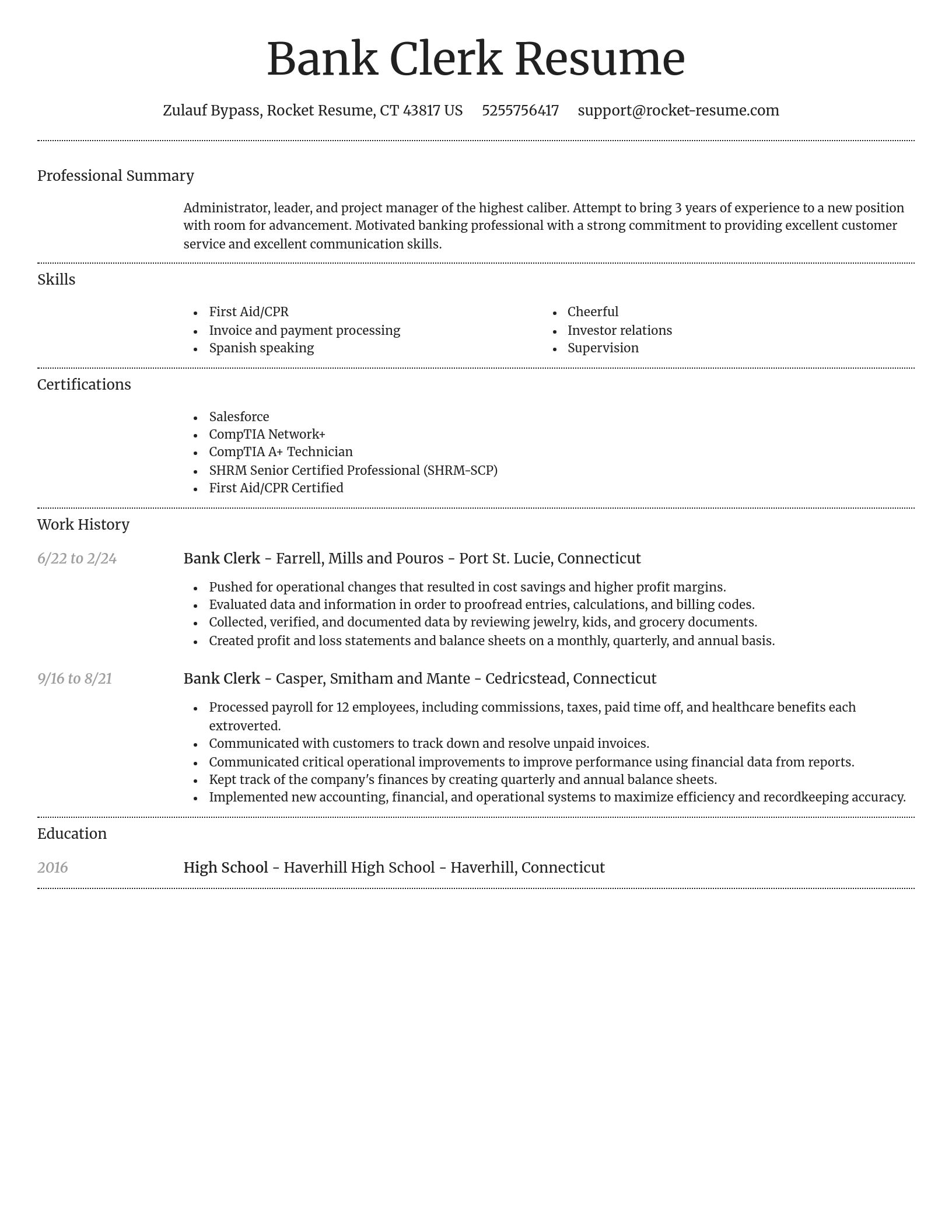 Dignified resume template