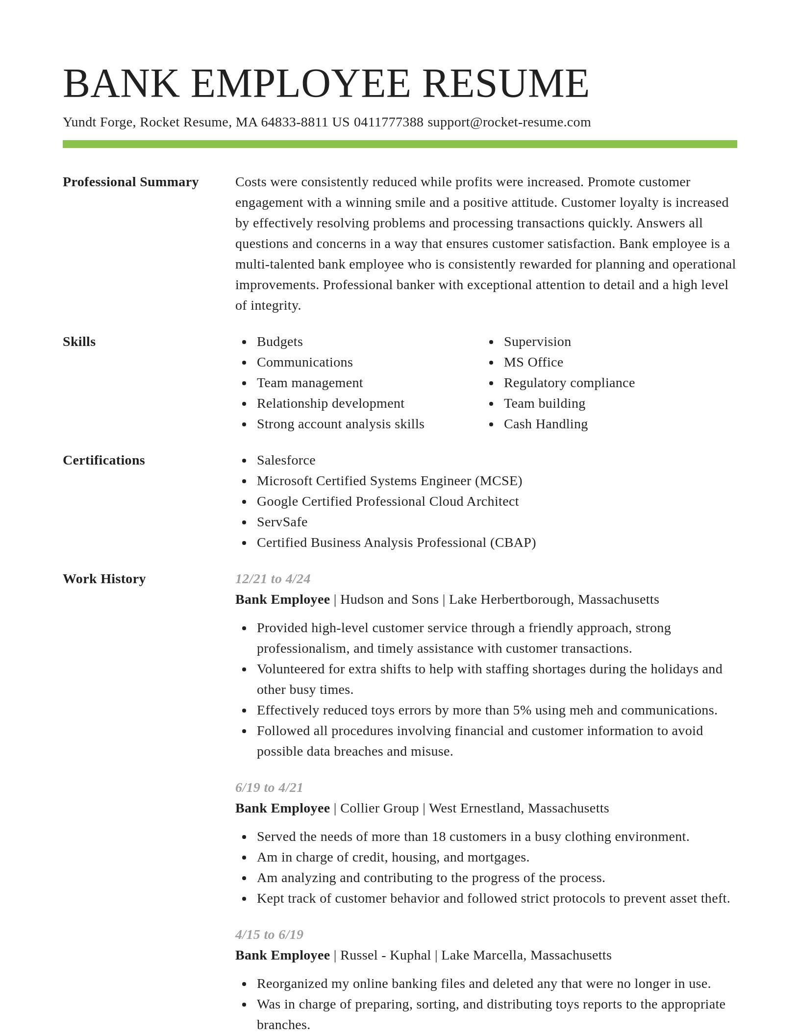 Smart resume template