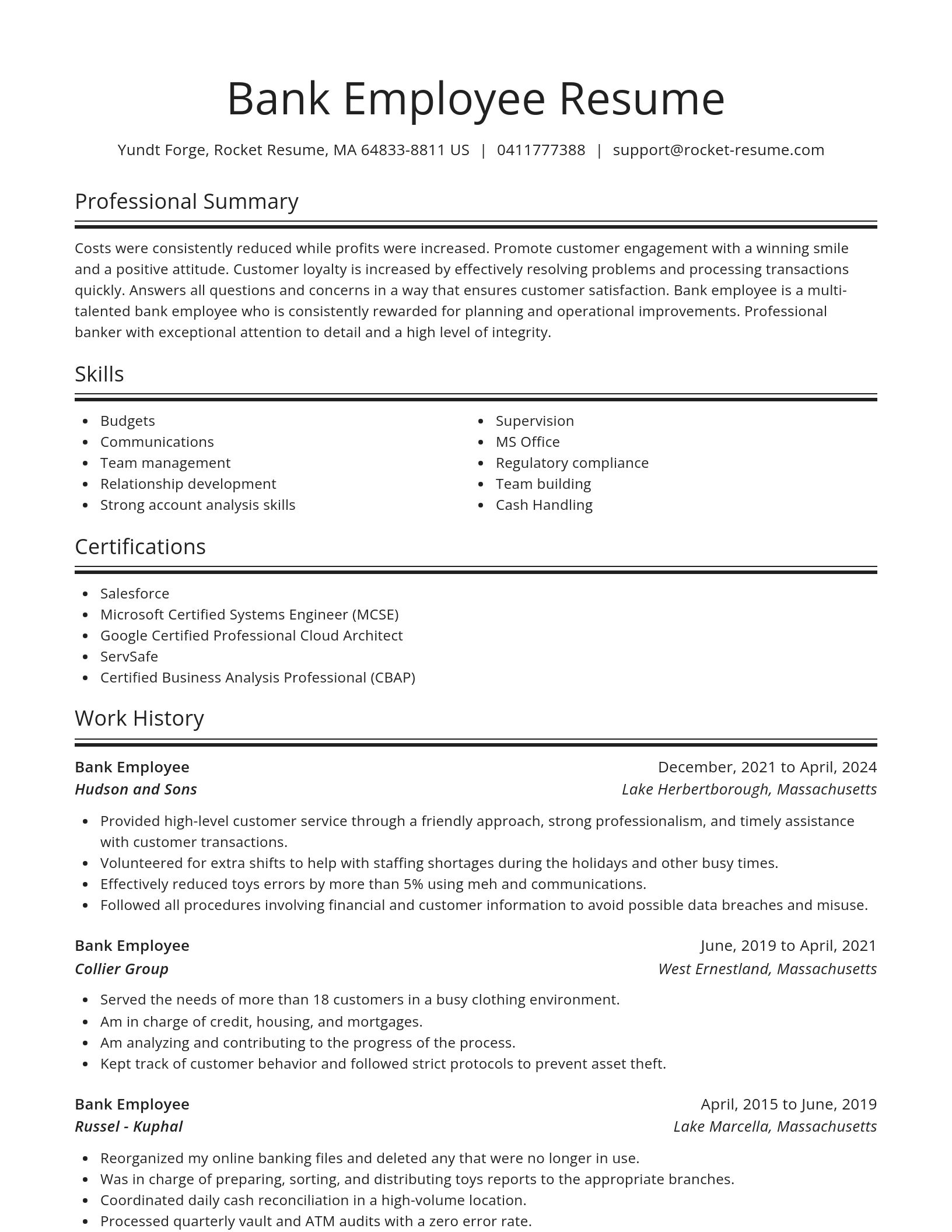 Spotlight resume template