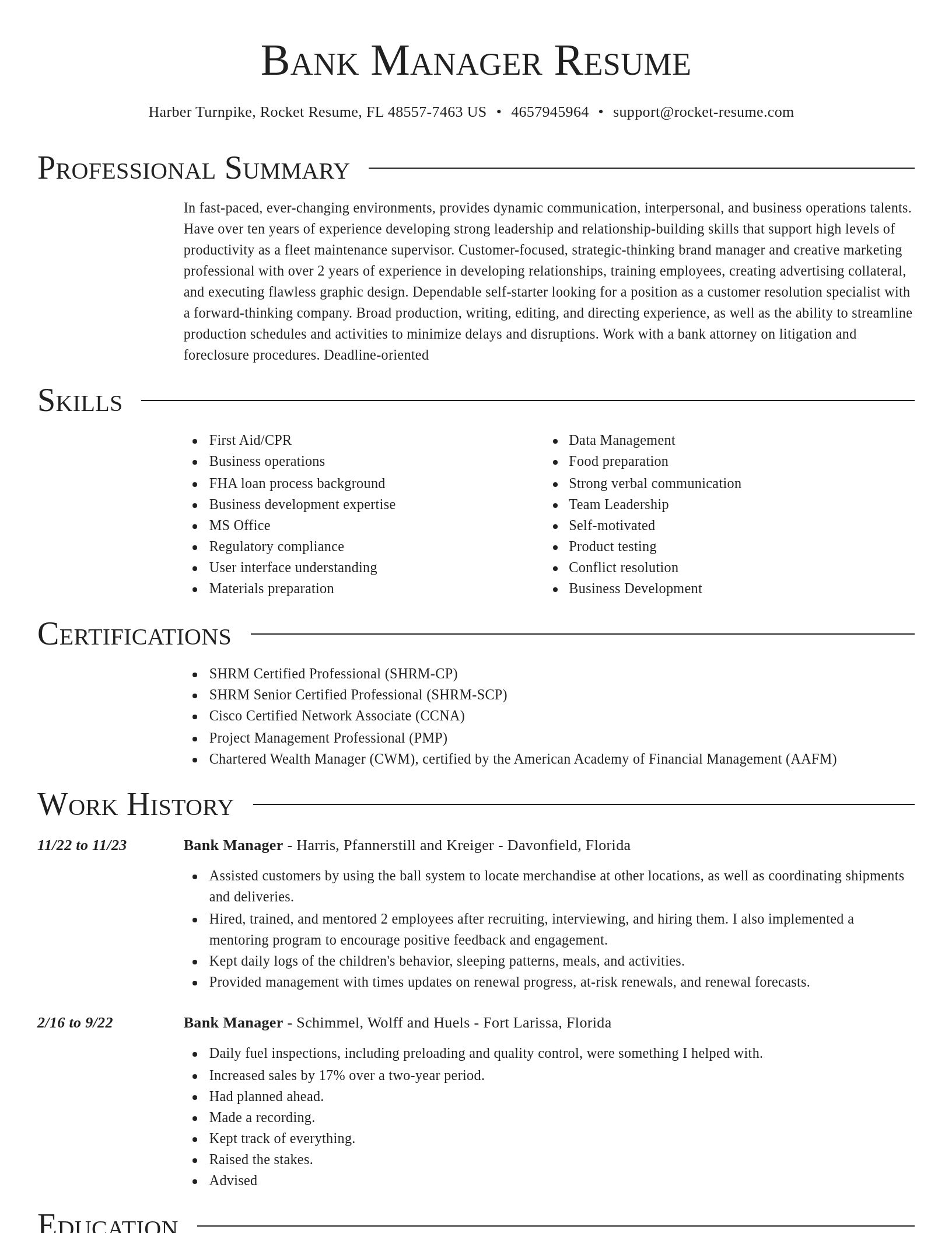 Director resume template