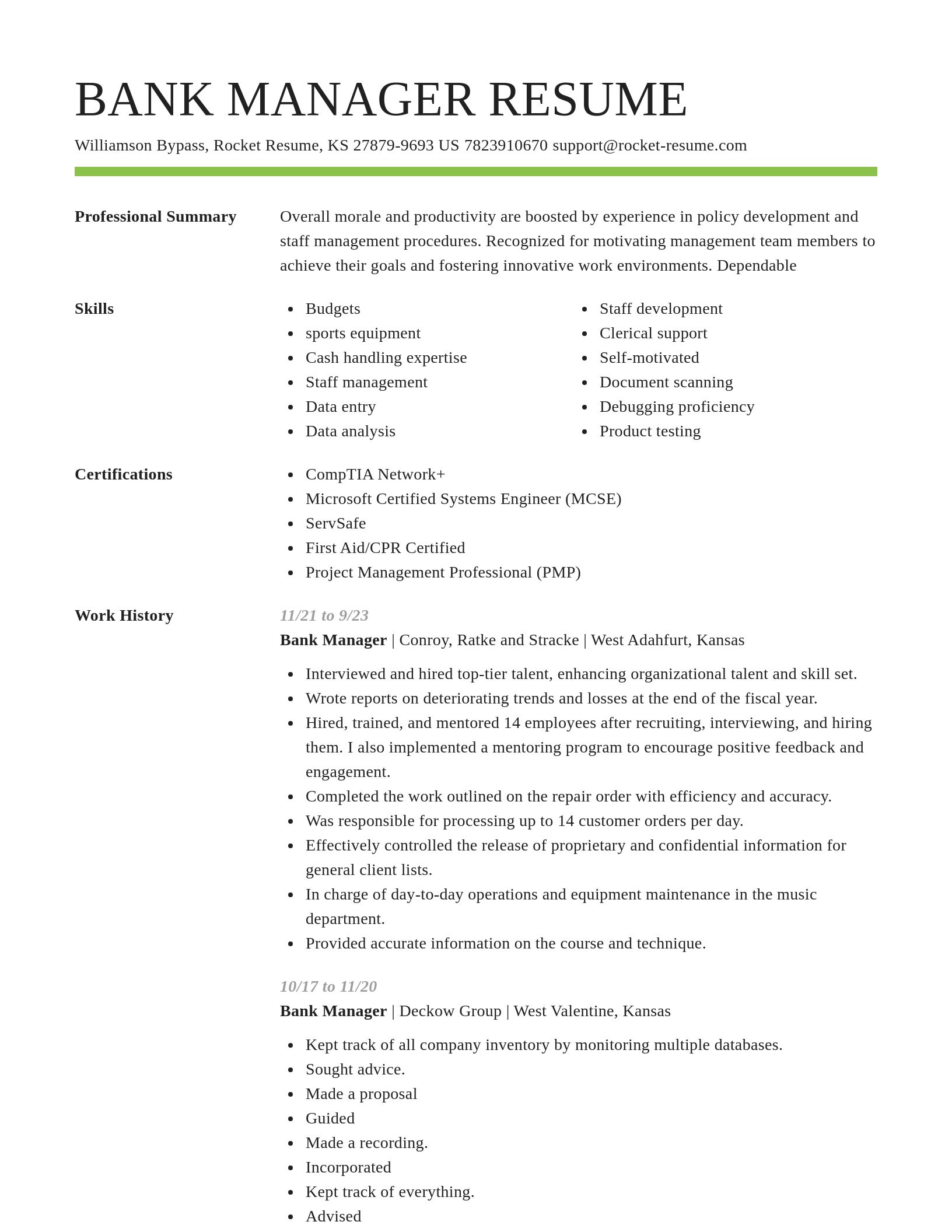 Smart resume template