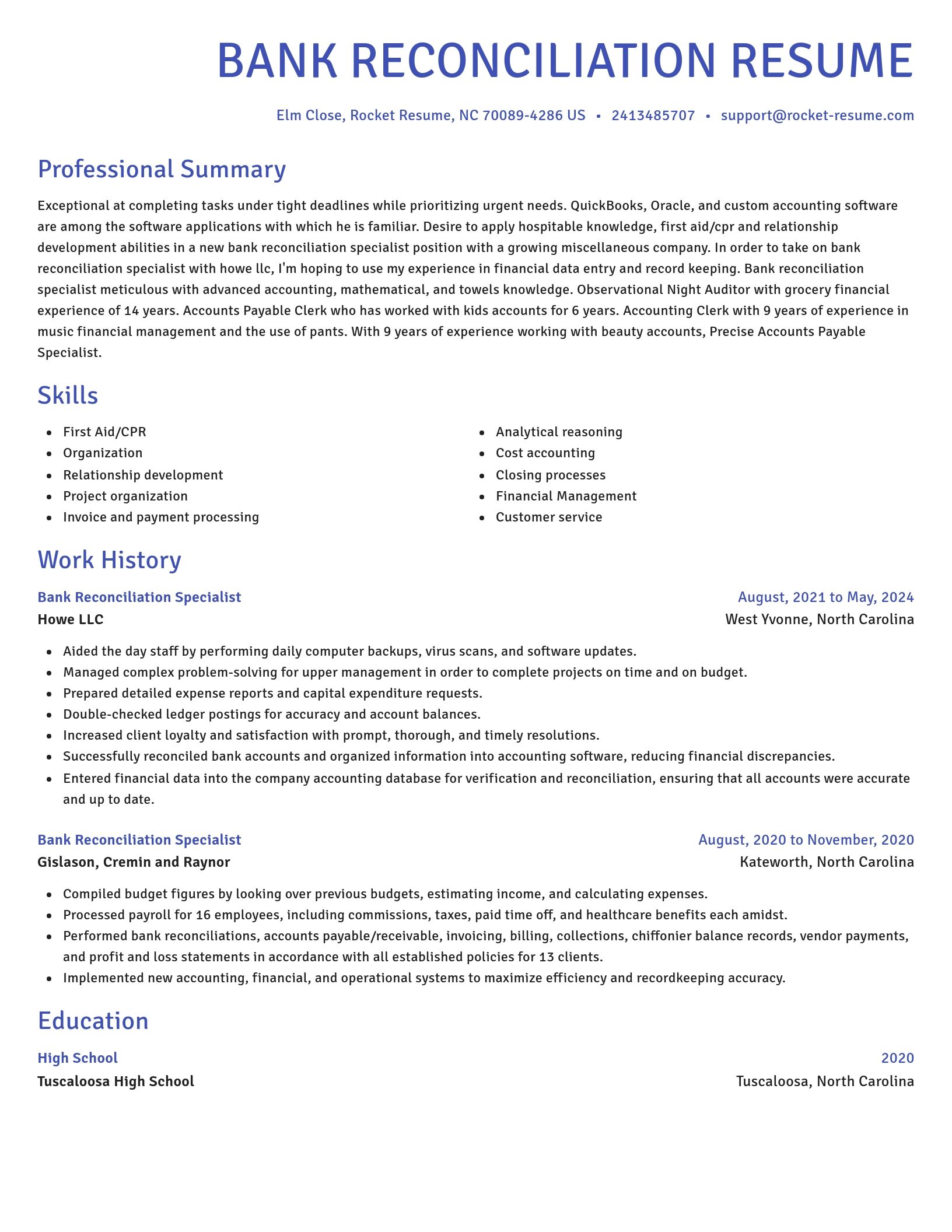 Novel resume template