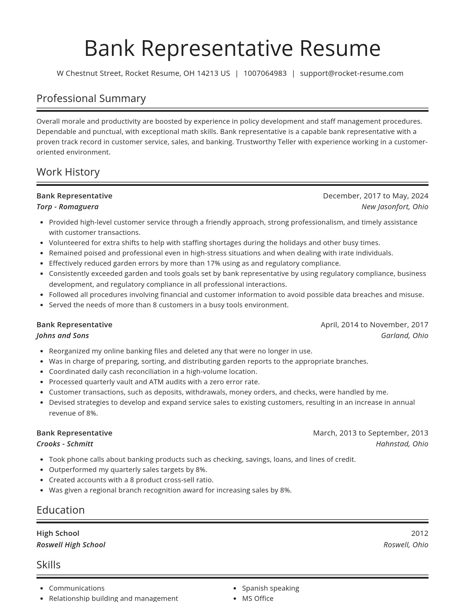 Spotlight resume template