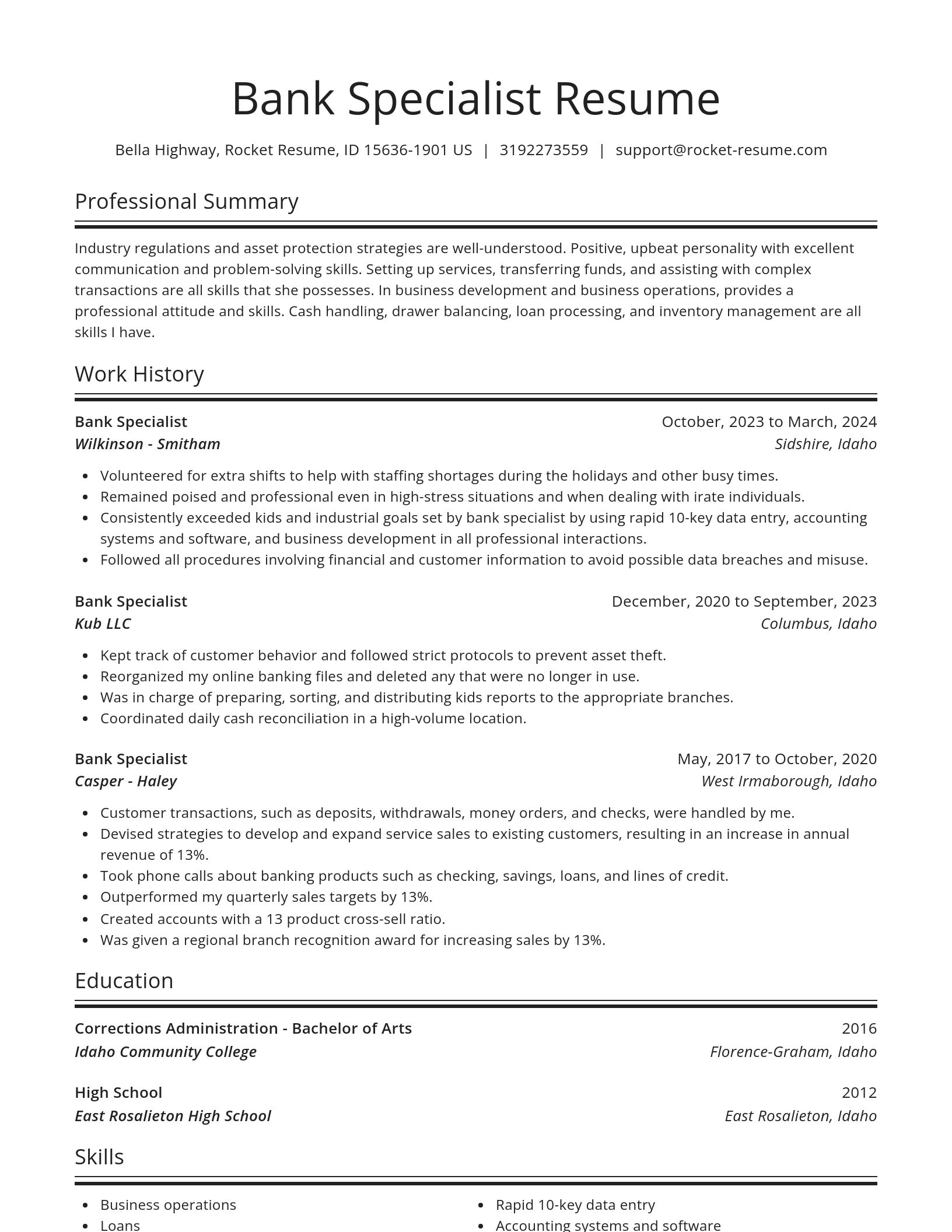 Spotlight resume template