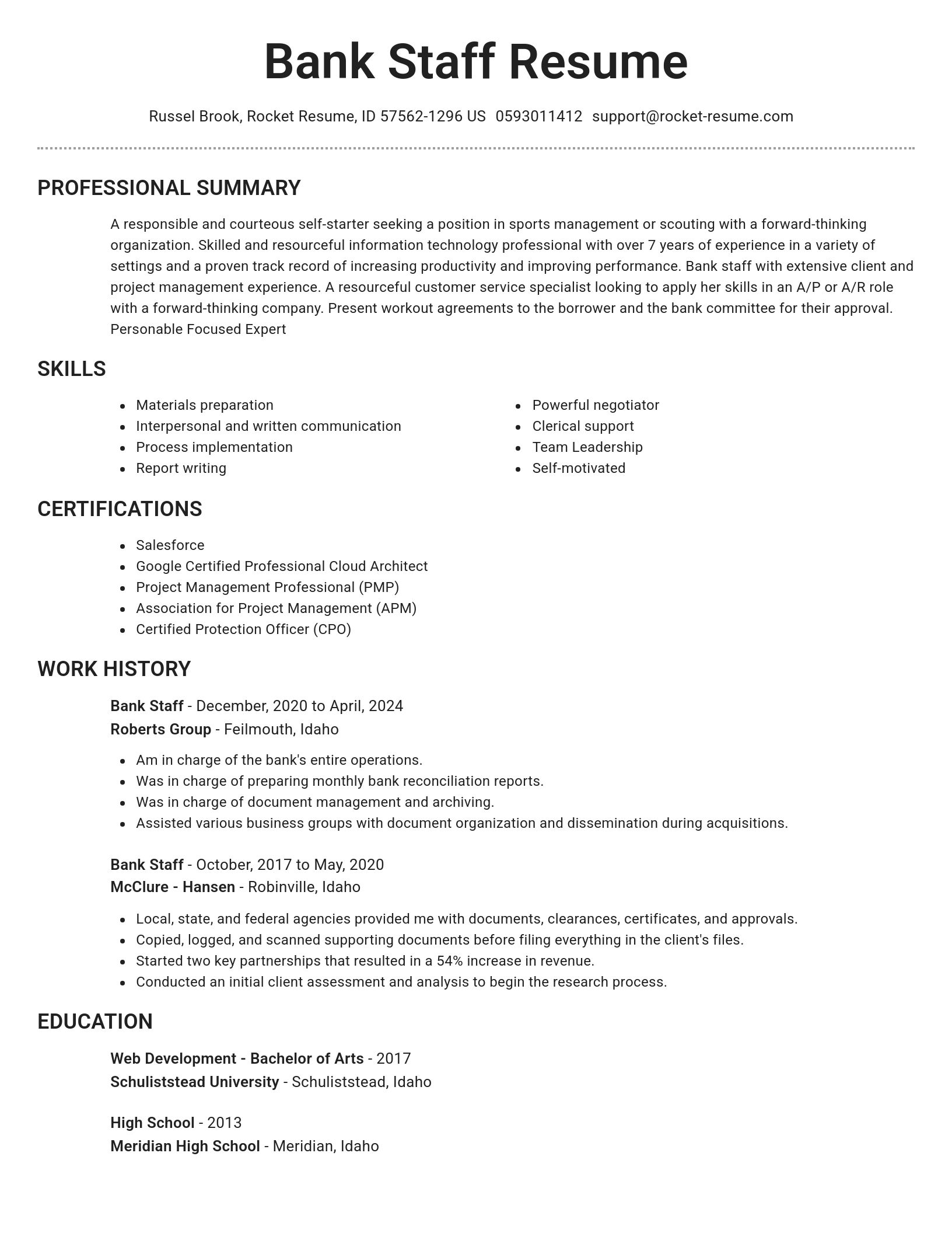 Brilliant resume template