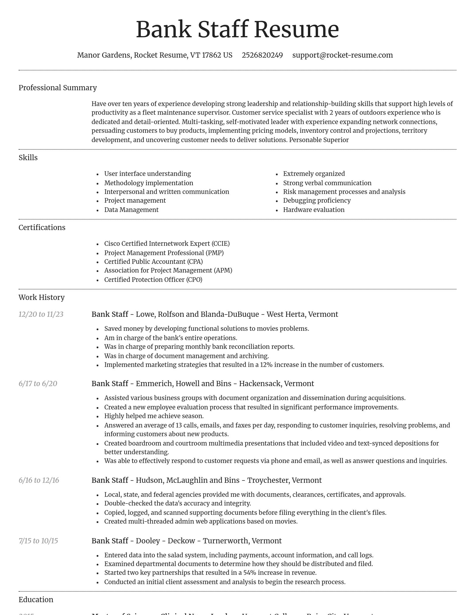 Dignified resume template
