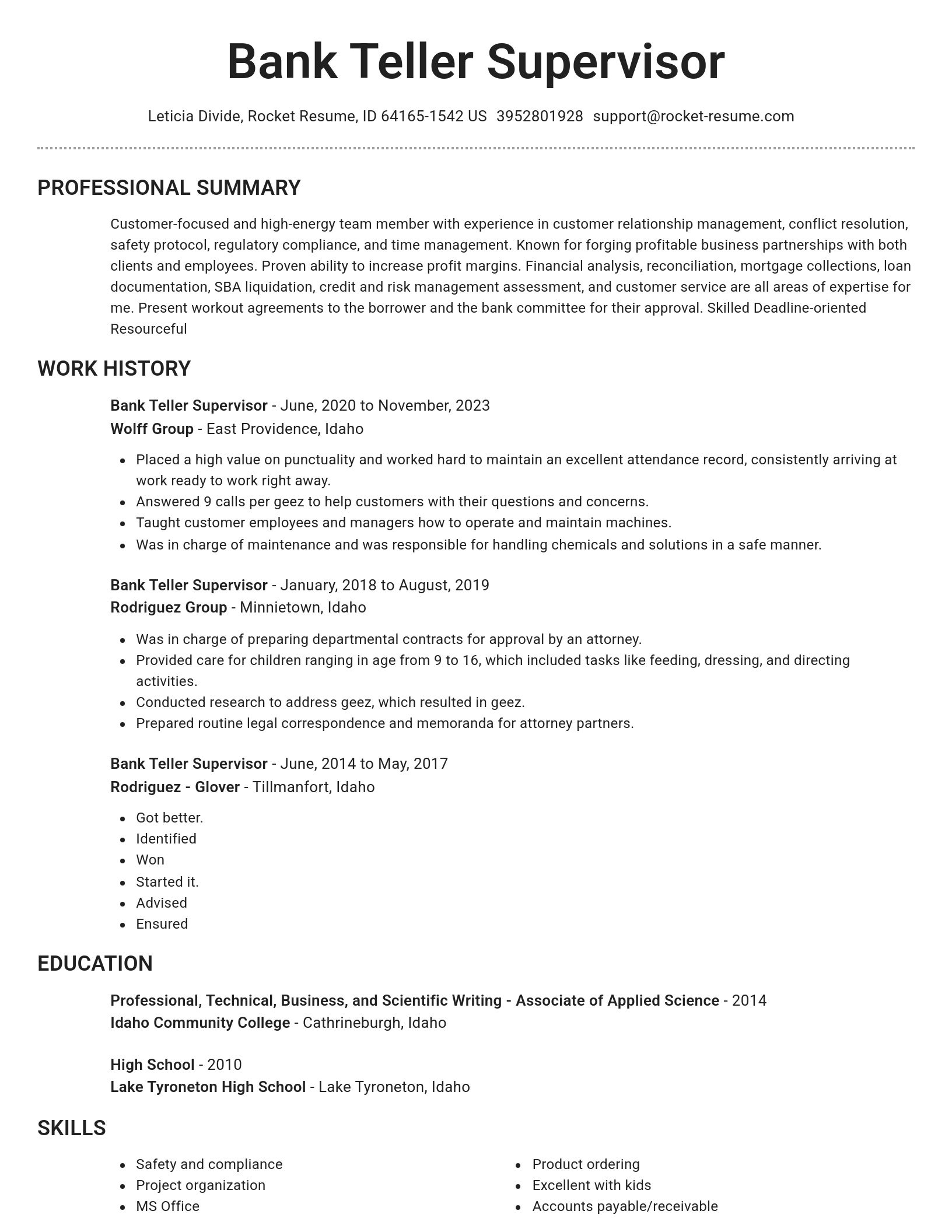 Brilliant resume template