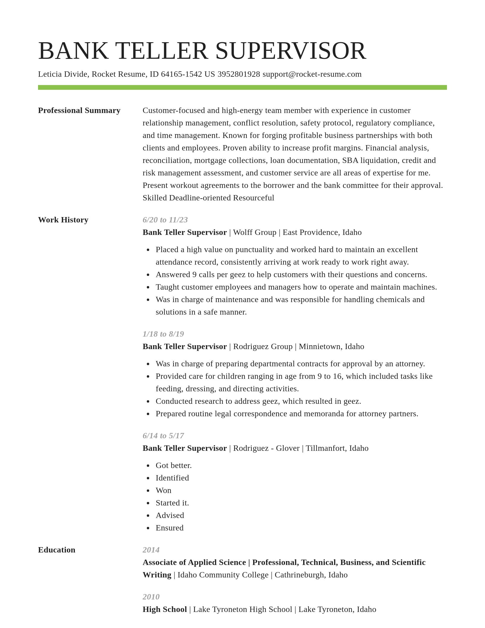Smart resume template