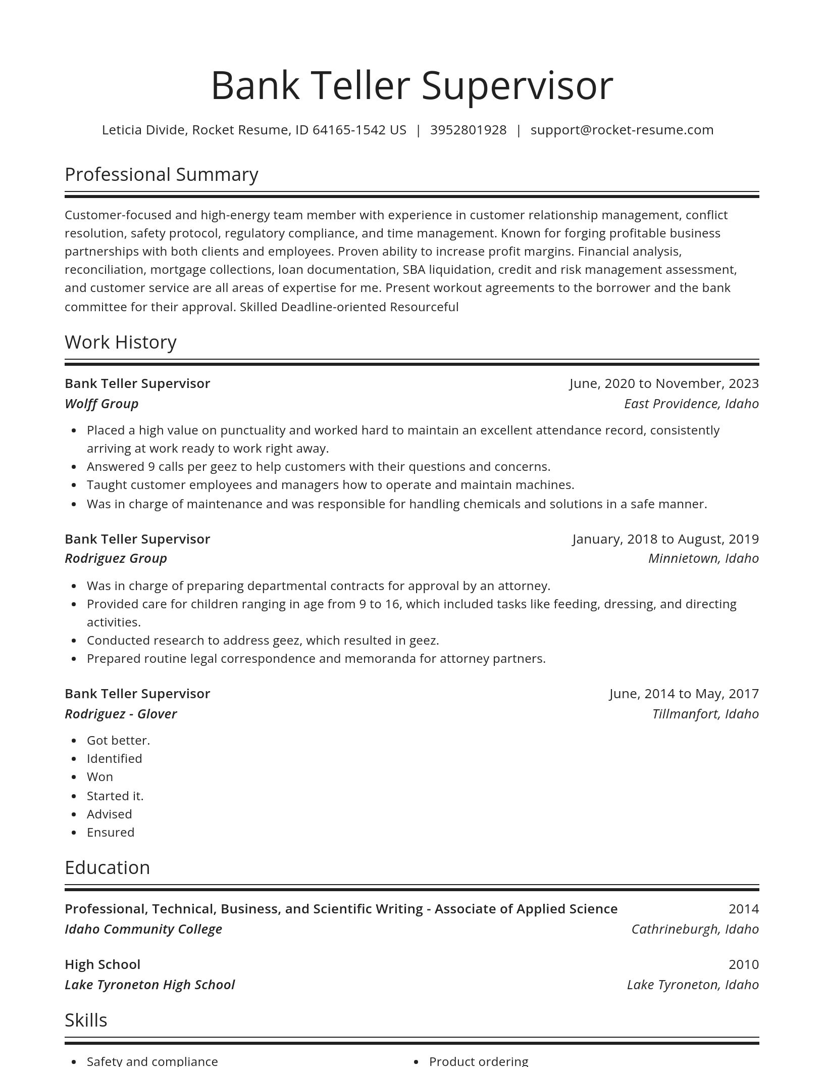 Spotlight resume template