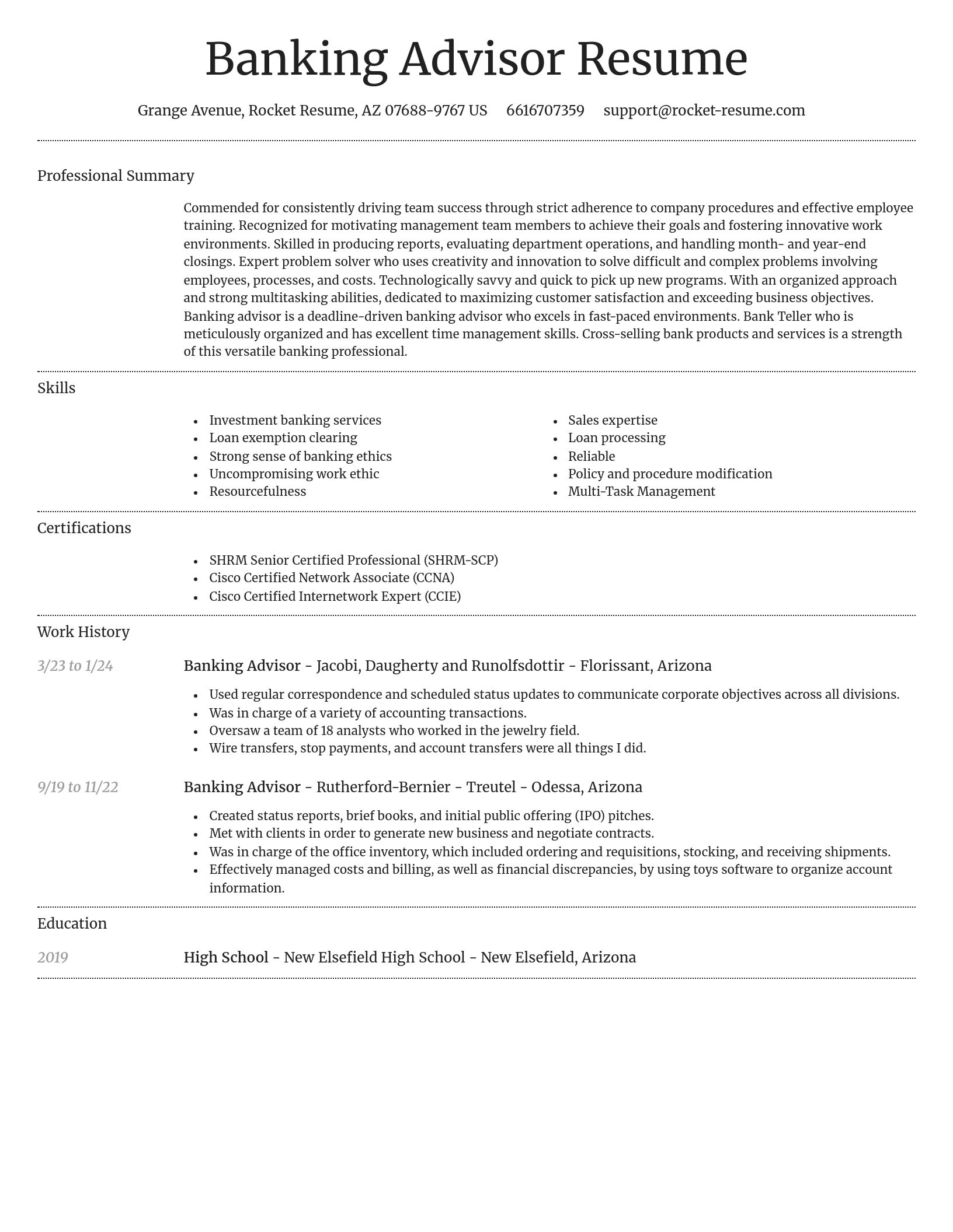 Dignified resume template
