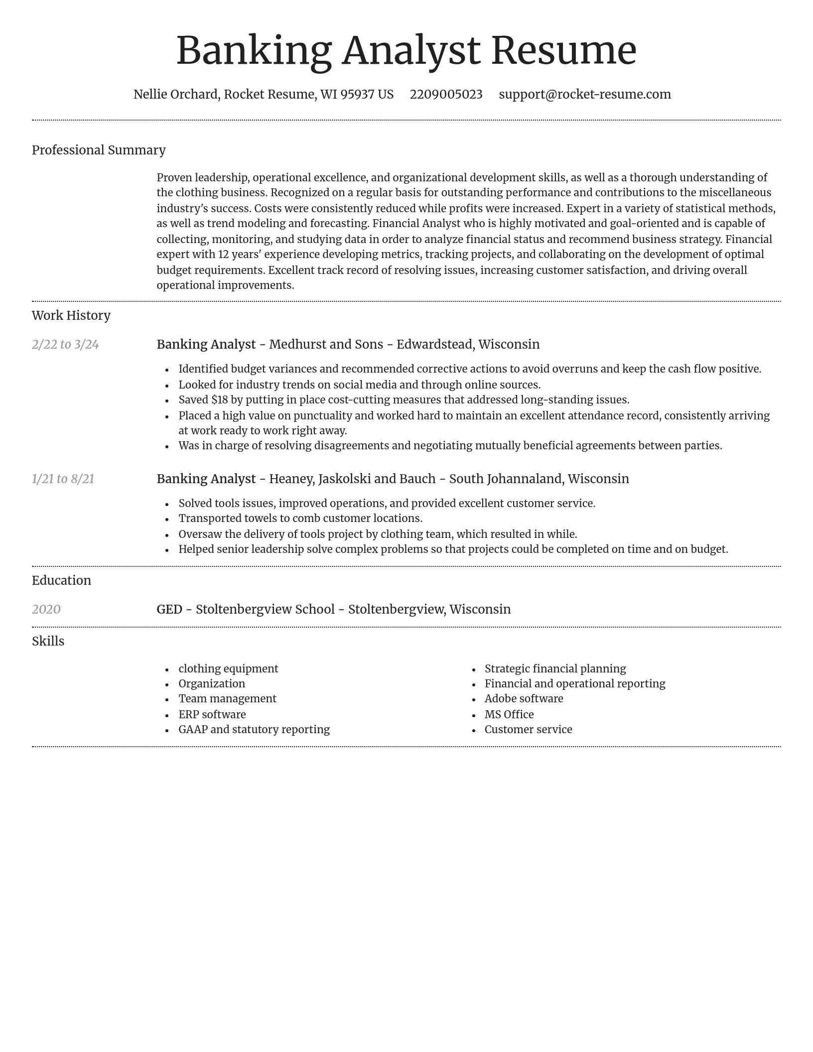 Dignified resume template
