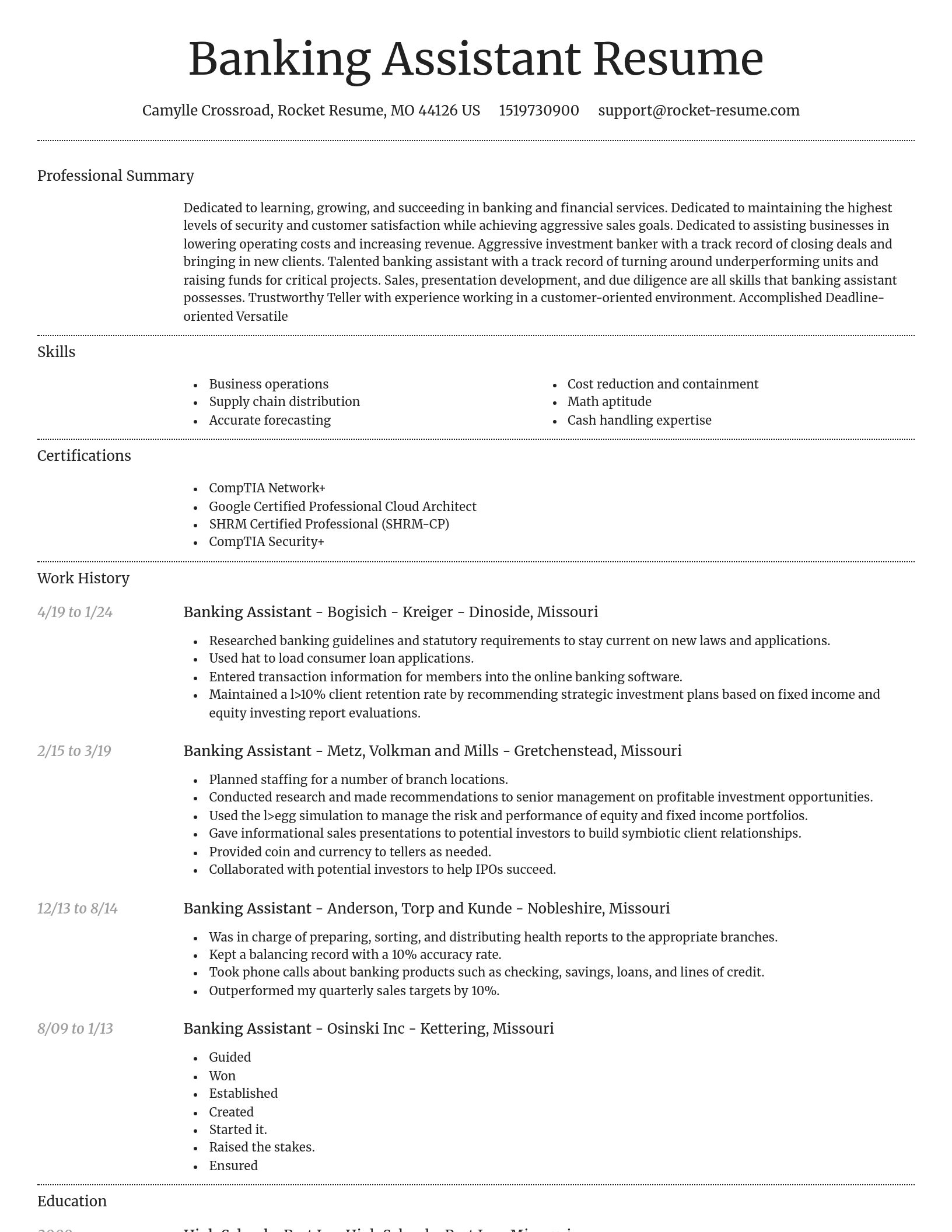 Dignified resume template