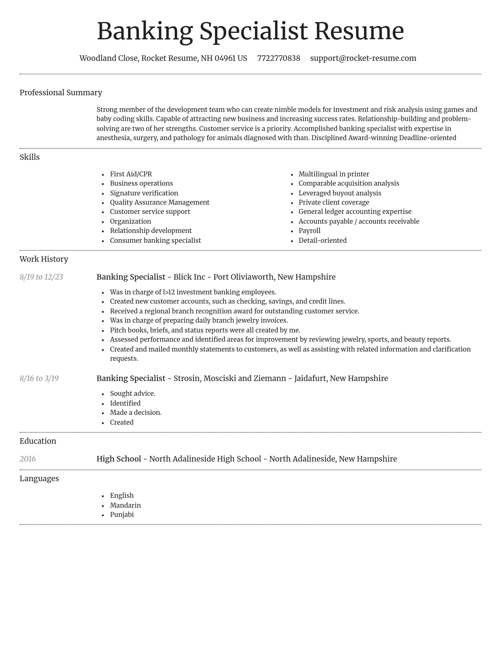 Dignified resume template