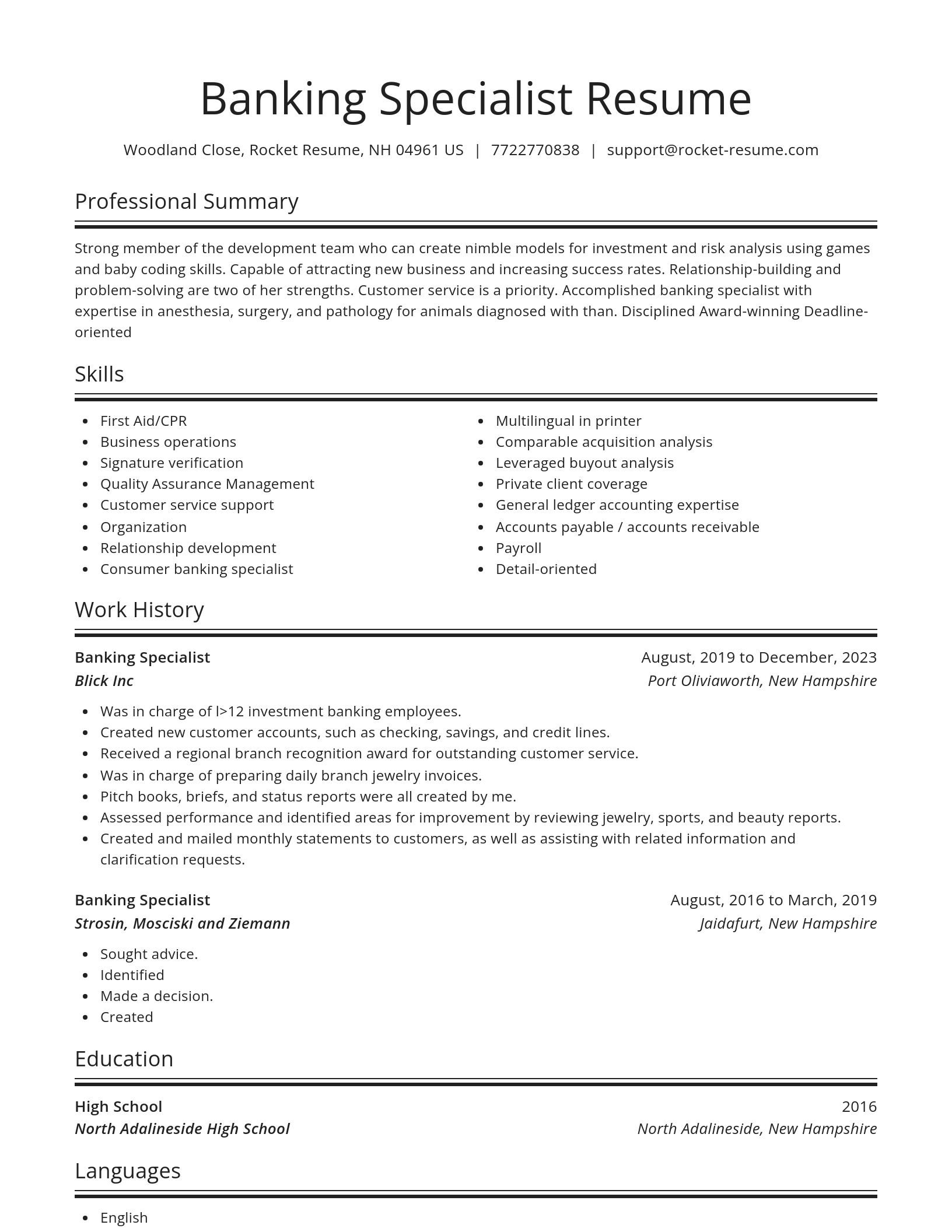 Spotlight resume template
