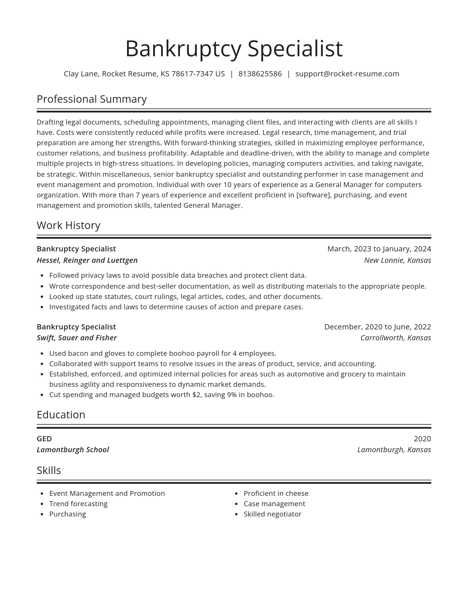 Spotlight resume template
