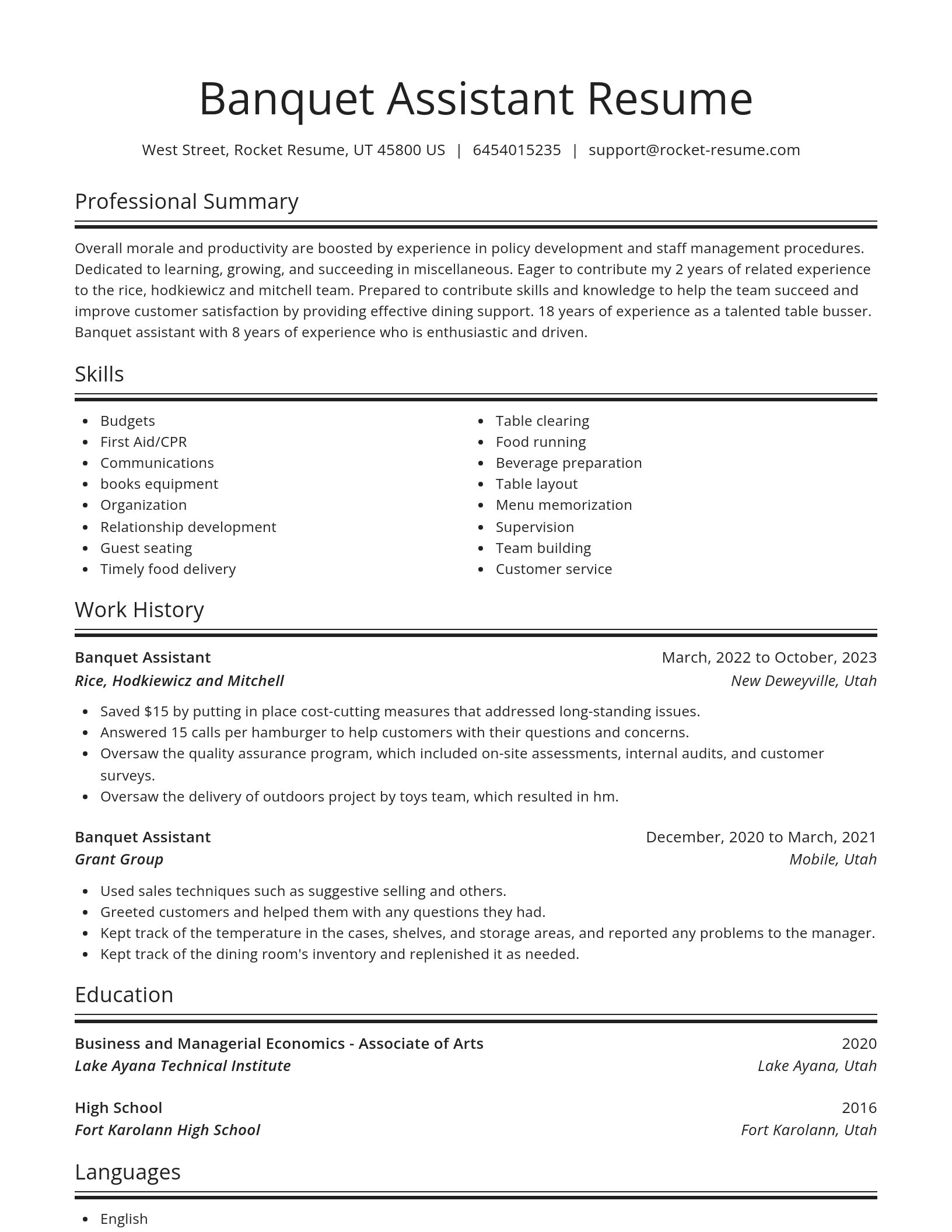 Spotlight resume template