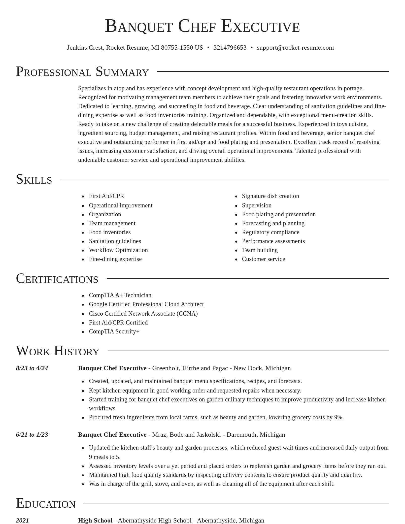 Director resume template