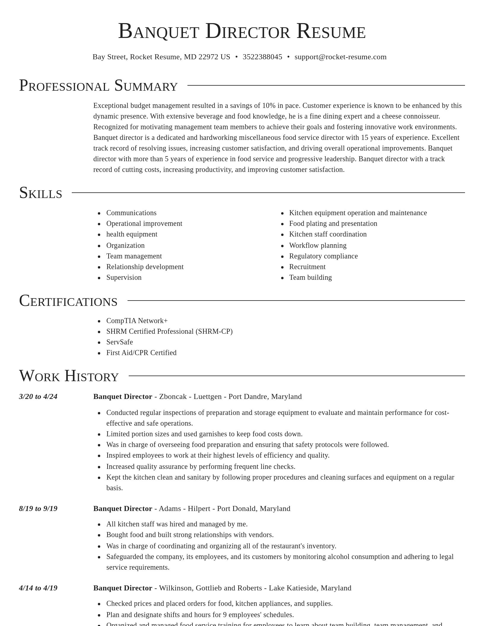 Director resume template