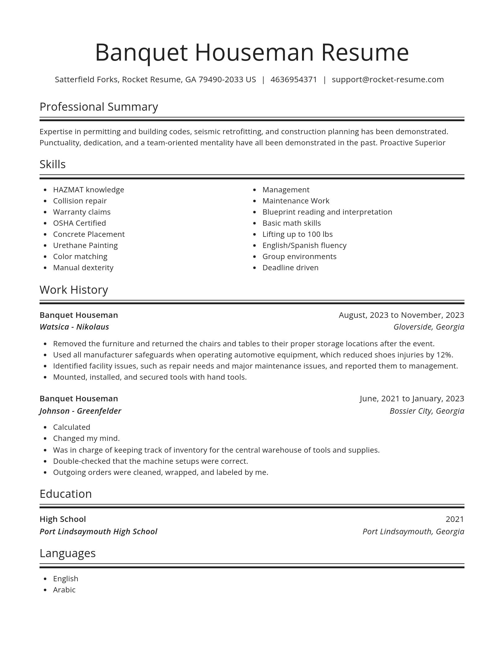 Spotlight resume template