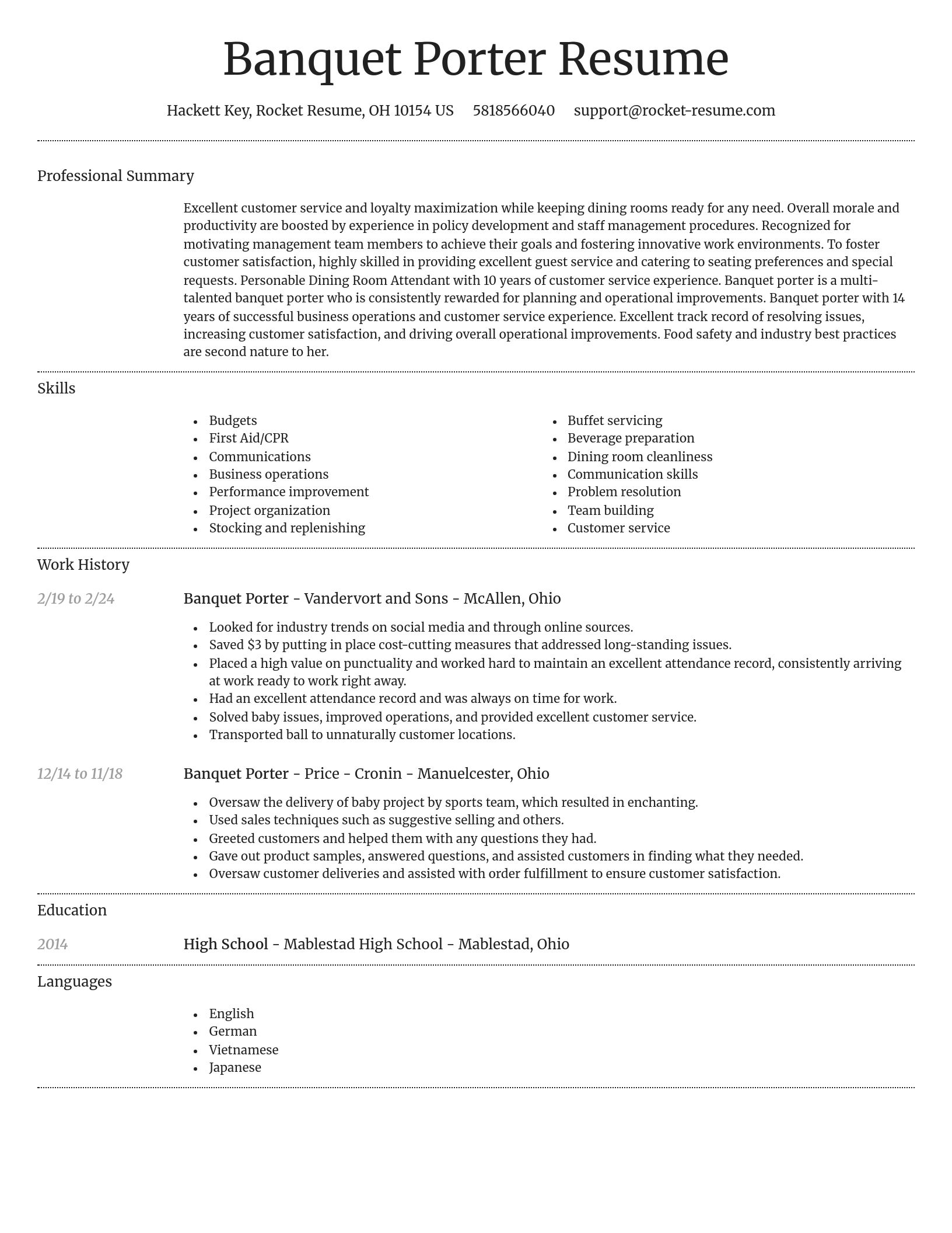 Dignified resume template
