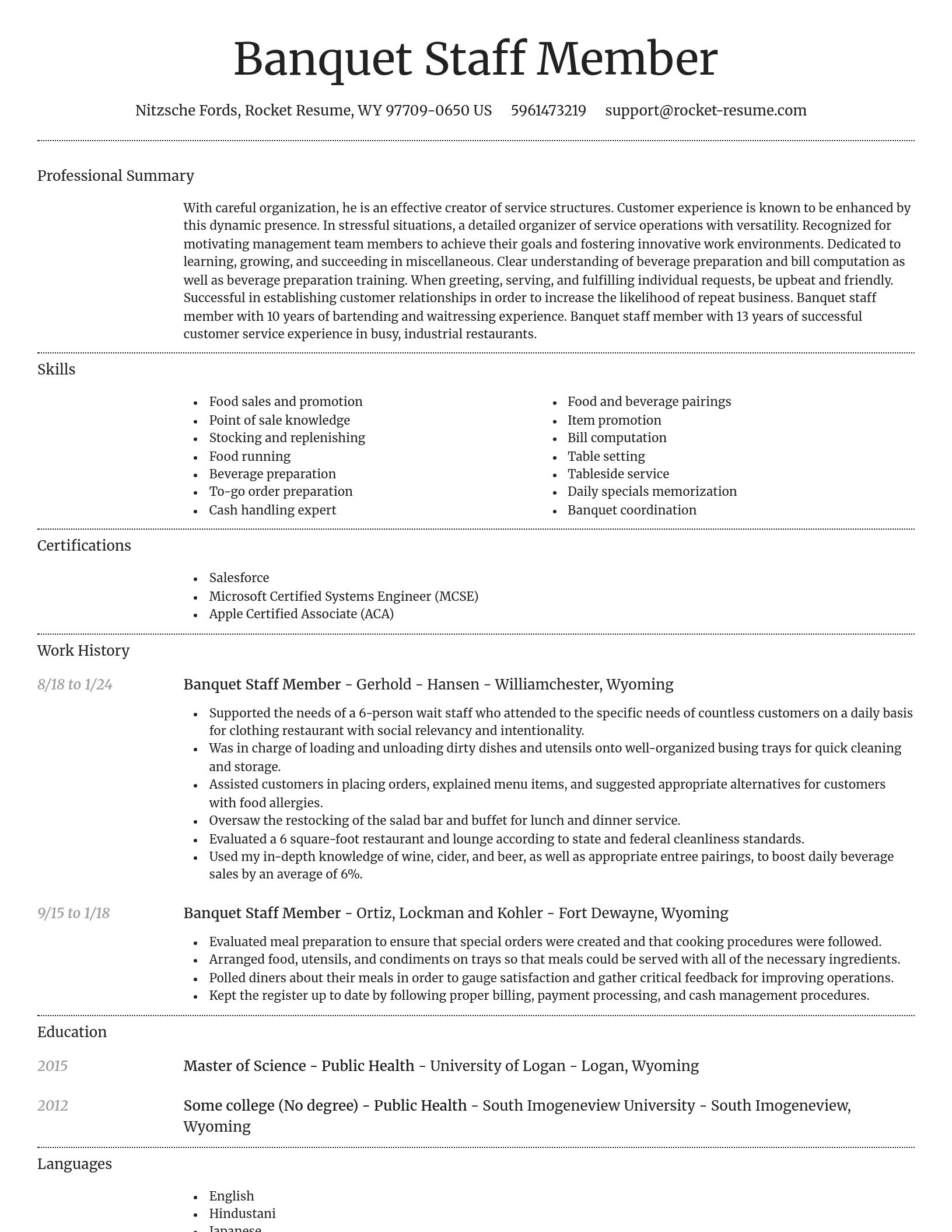 Dignified resume template