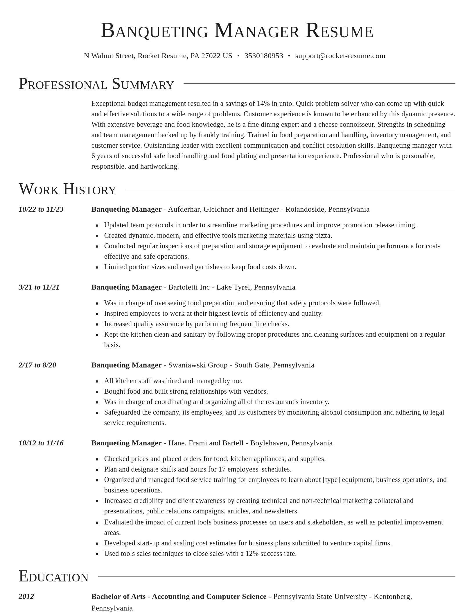 Director resume template