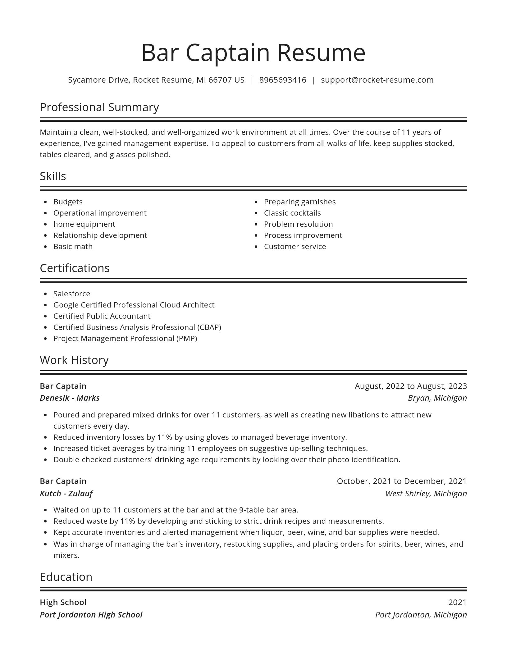 Spotlight resume template