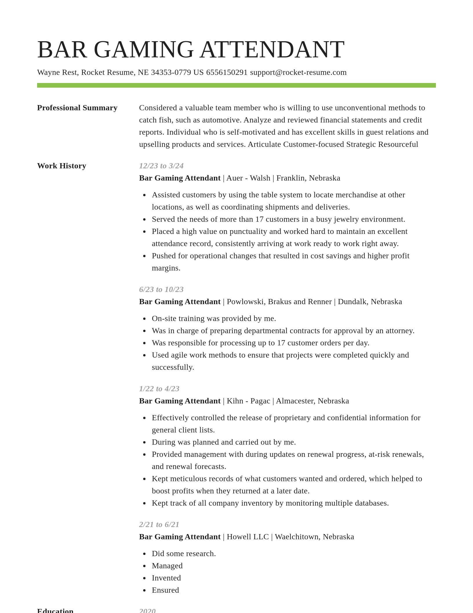 Smart resume template