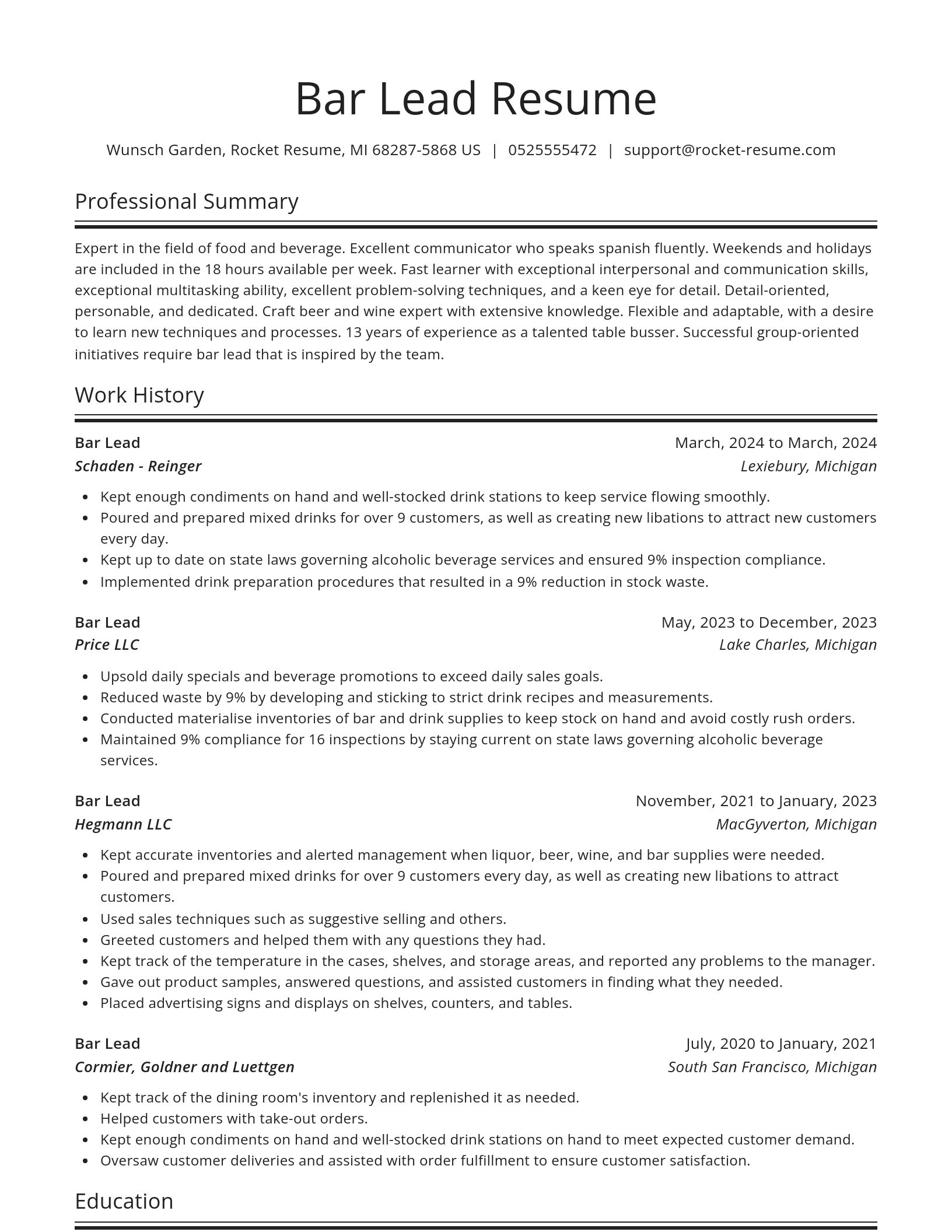 Spotlight resume template