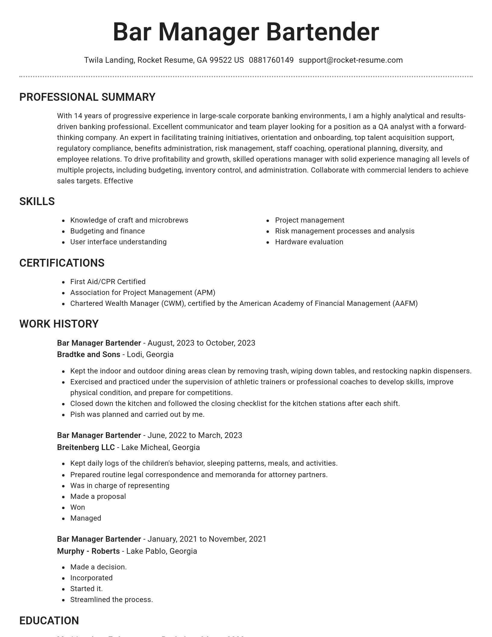 Brilliant resume template