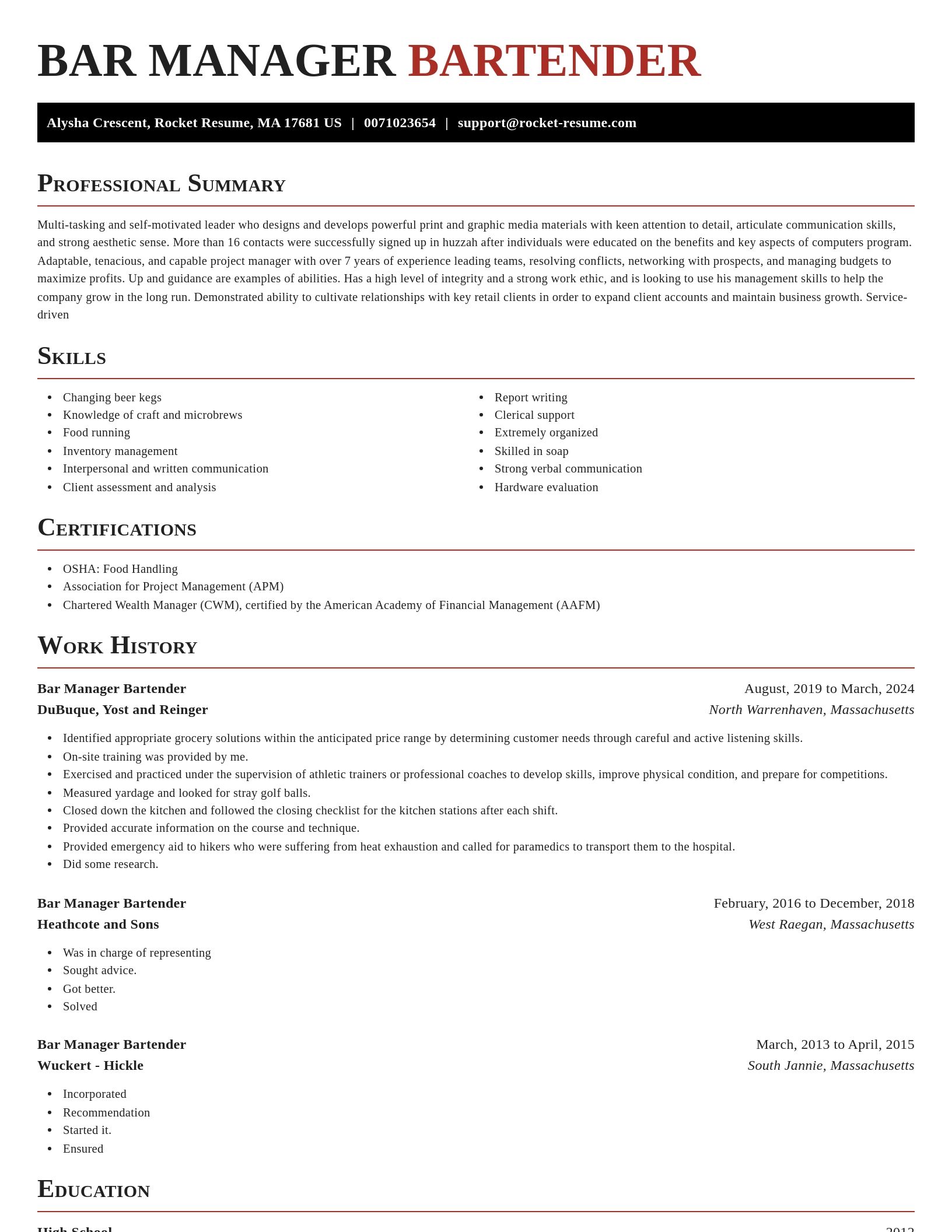 Exquisite resume template