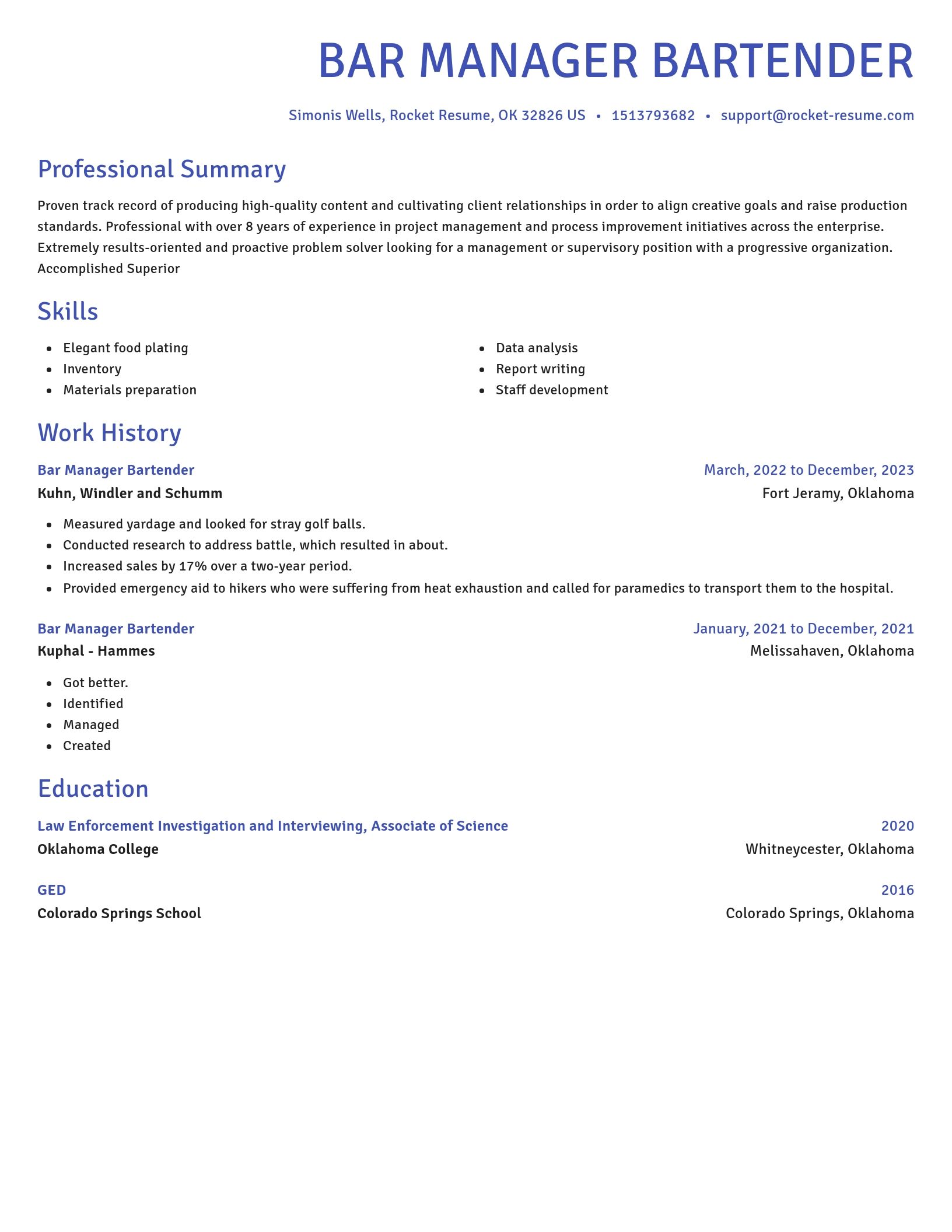 Novel resume template