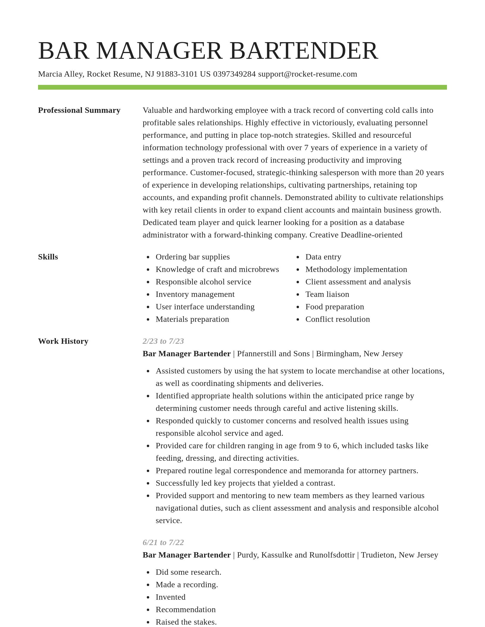 Smart resume template