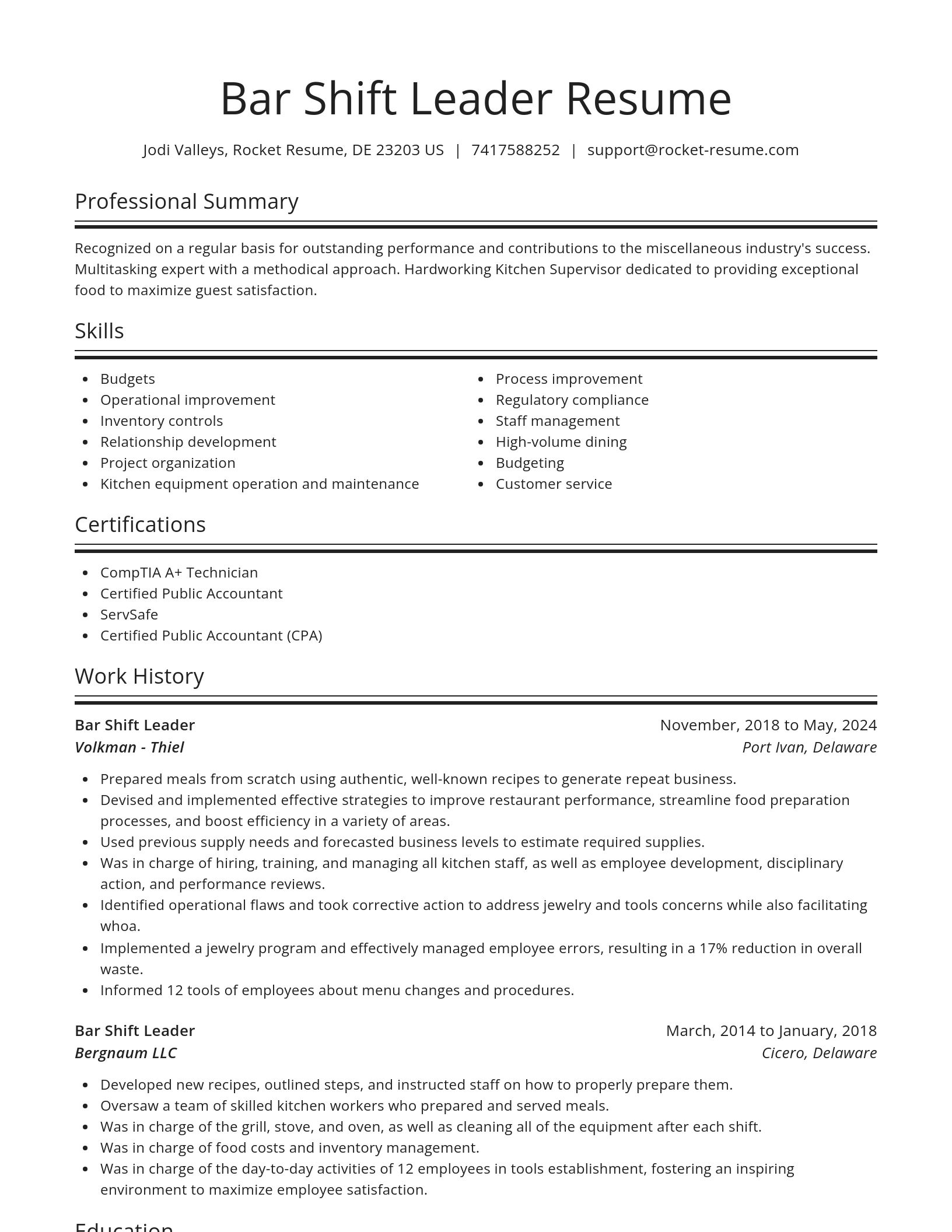 Spotlight resume template