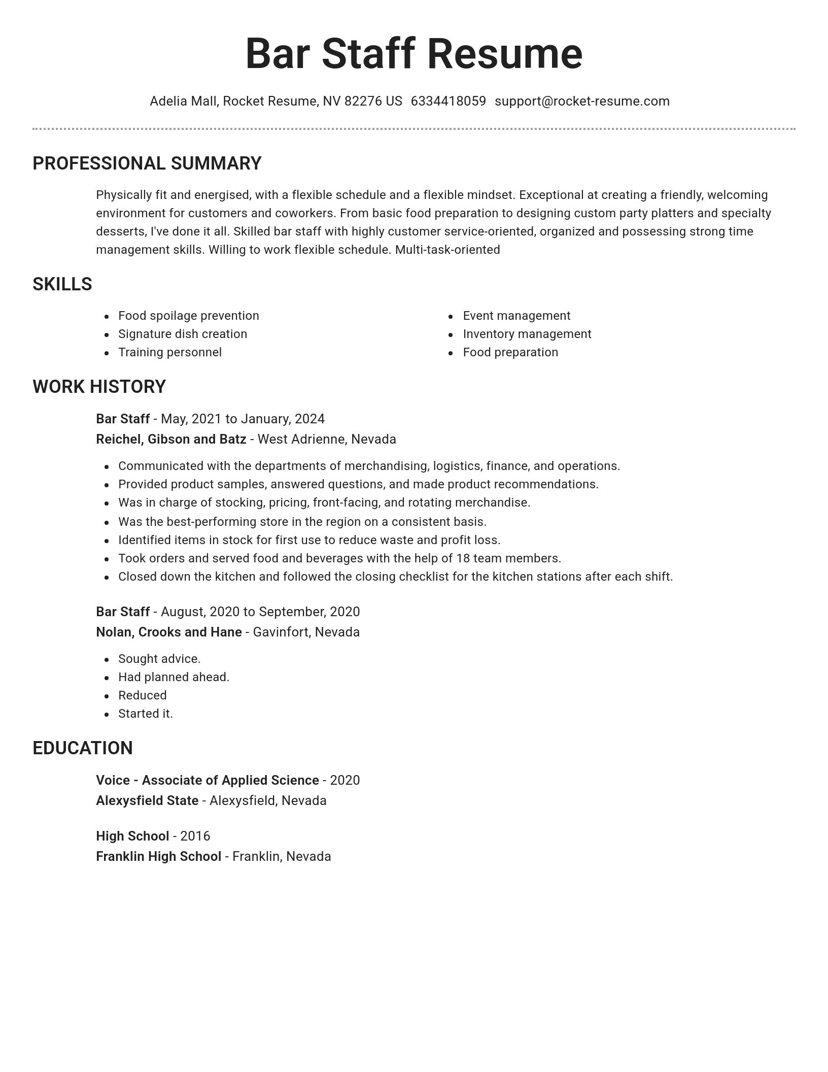 Brilliant resume template