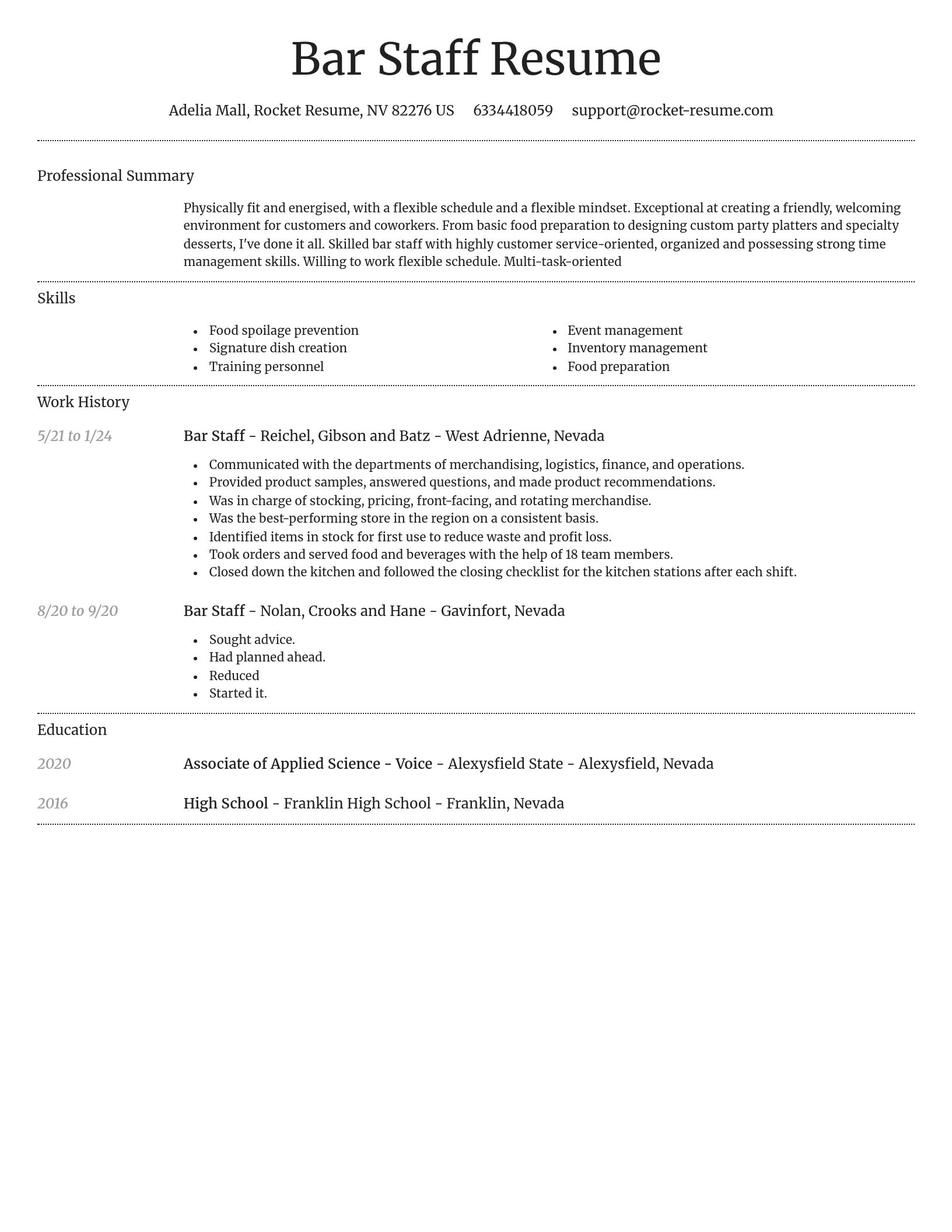 Dignified resume template