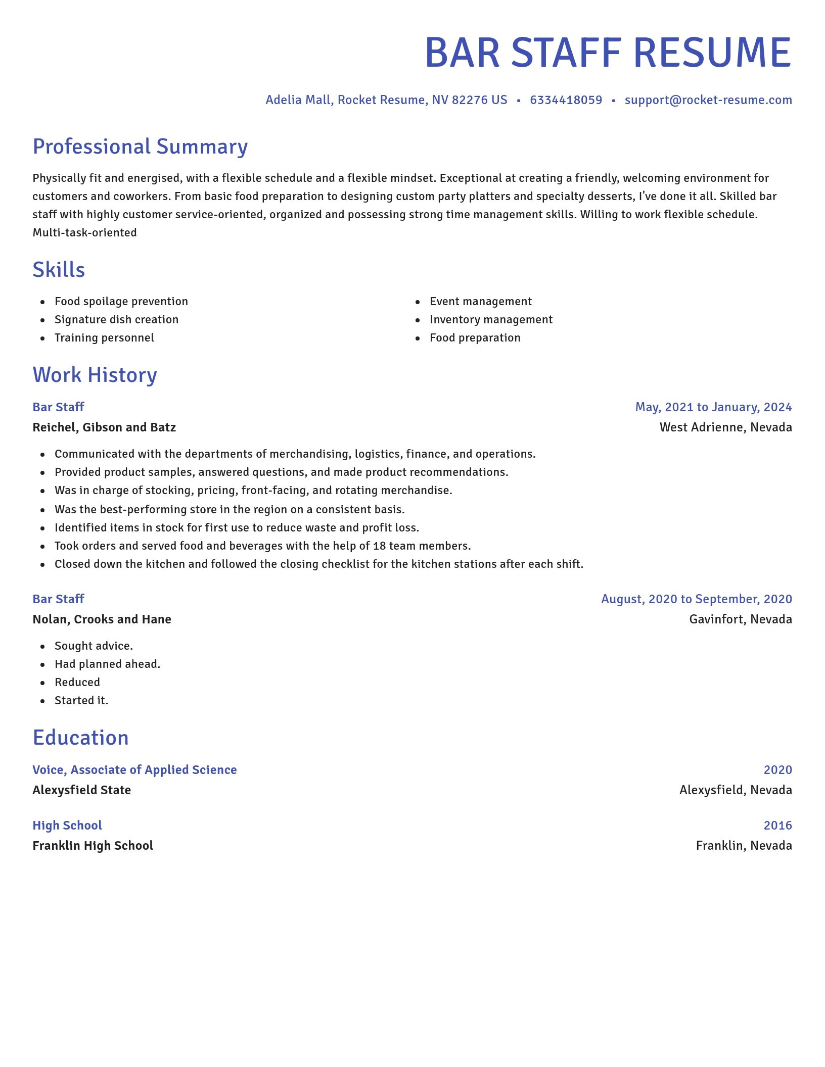 Novel resume template