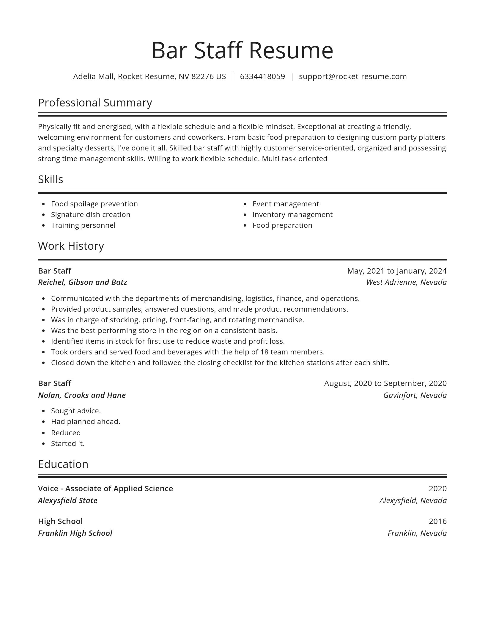 Spotlight resume template