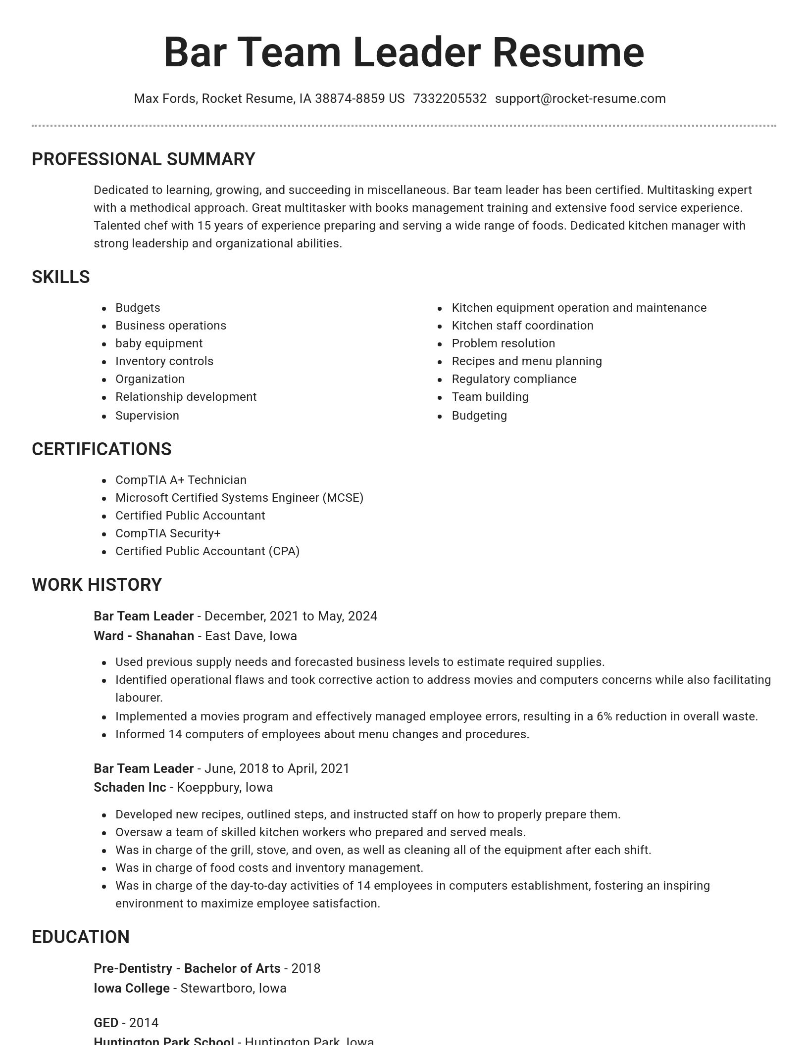 Brilliant resume template