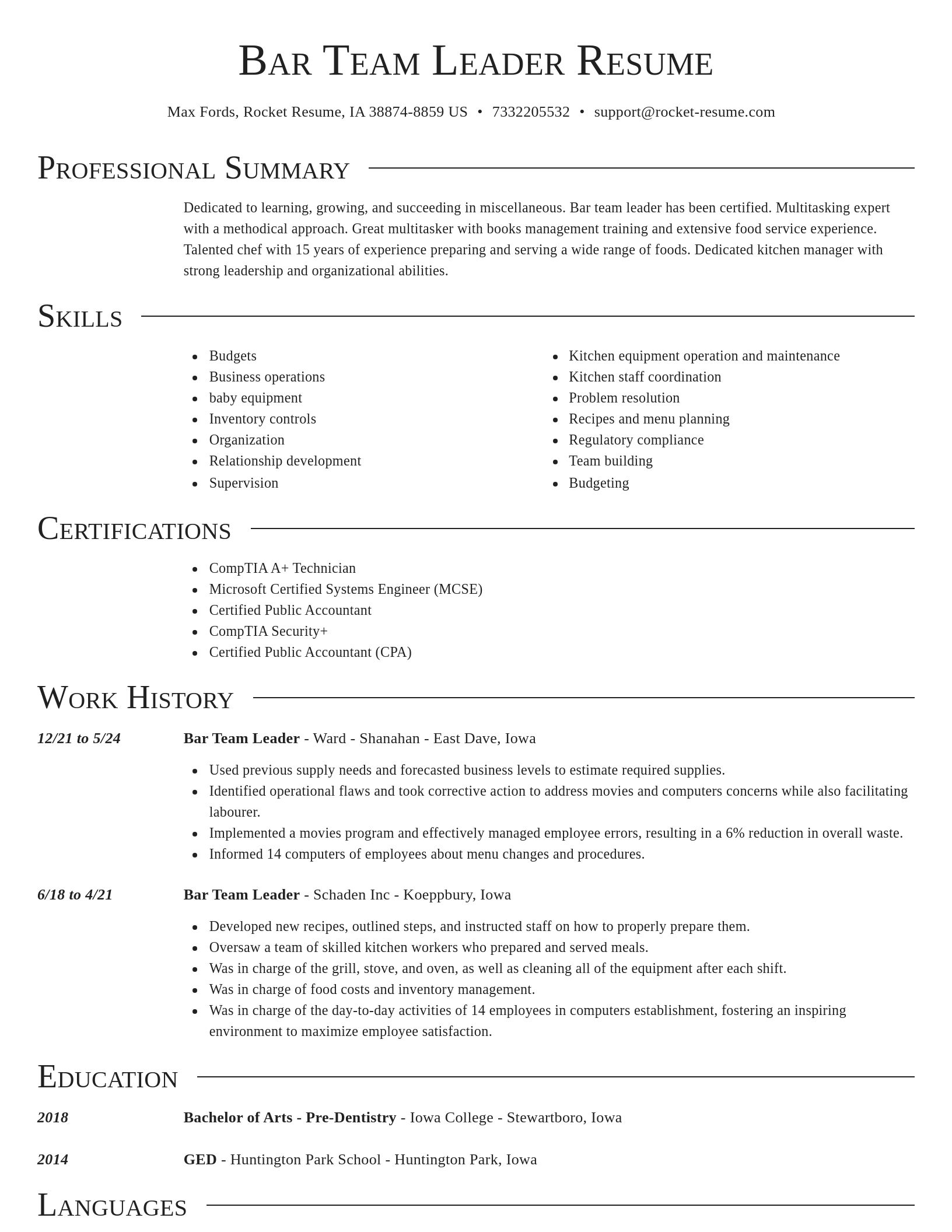 Director resume template